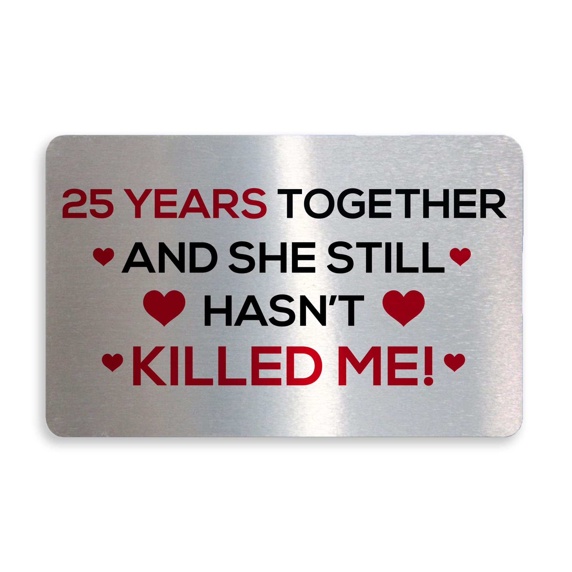 Funny Rude 25th Anniversary For Wife, Girlfriend Wallet Card Insert Gift For Her