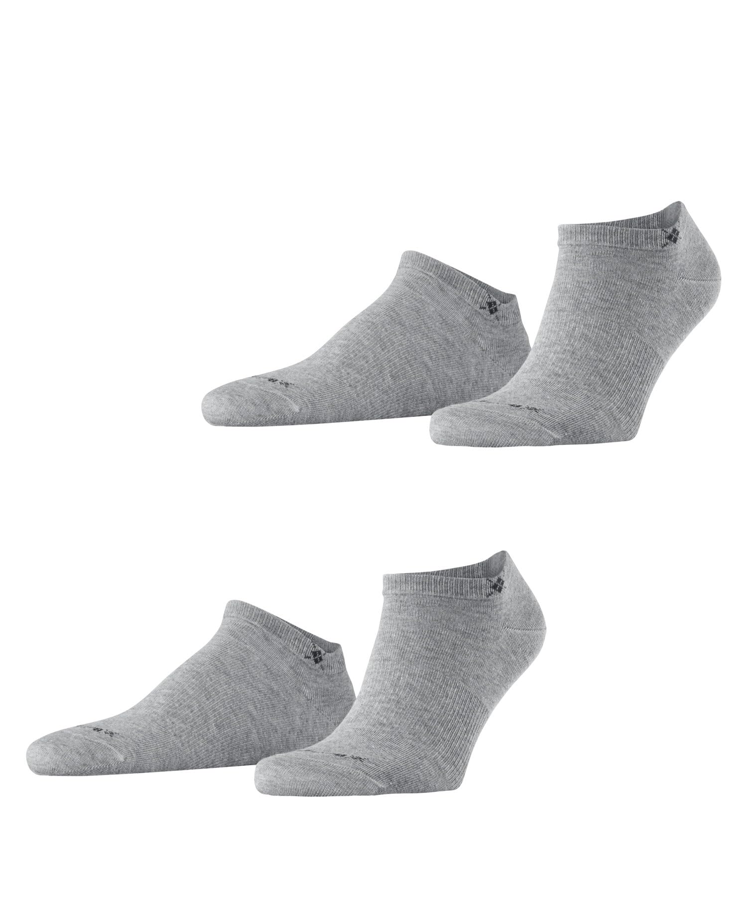 Burlington Men's Everyday Sneaker Multipack M Sn Cotton Low-Cut Plain 2 Pairs Trainer Socks, Grey Light 3400, 6.5-11