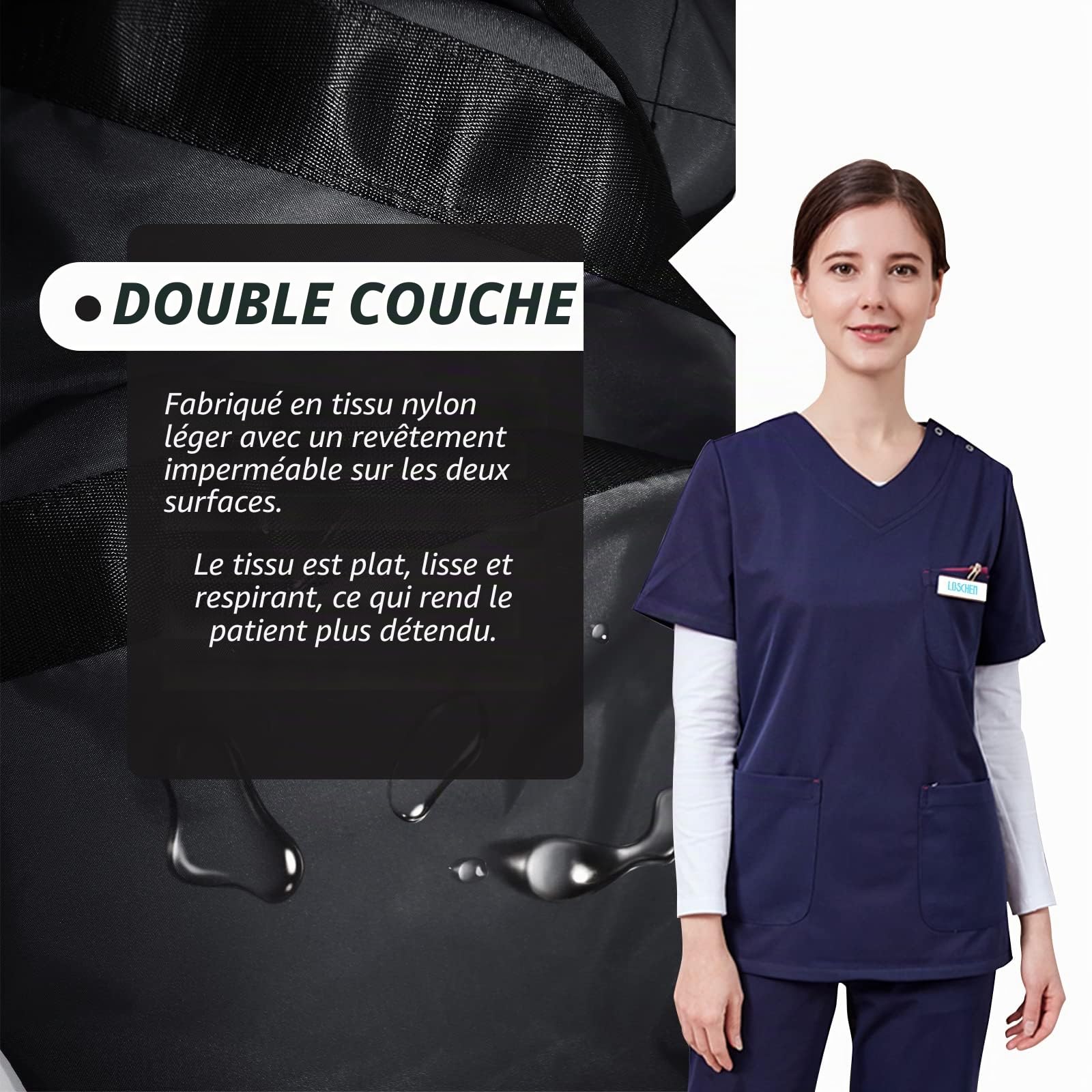 [LOSCHEN] Planche de transfert pour lift de patient, avec six poignées, convient pour les personnes en surpoids, les personnes âgées et les patients qui doivent être transférés (noir, 100x120cm)