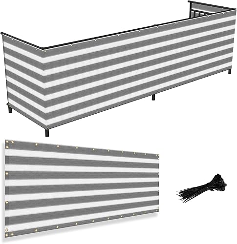 AwnPro Valla de privacidad comercial residencial de 3 x 12 pies, 200 GSM, resistente a la intemperie, protección al aire libre, red de esgrima para