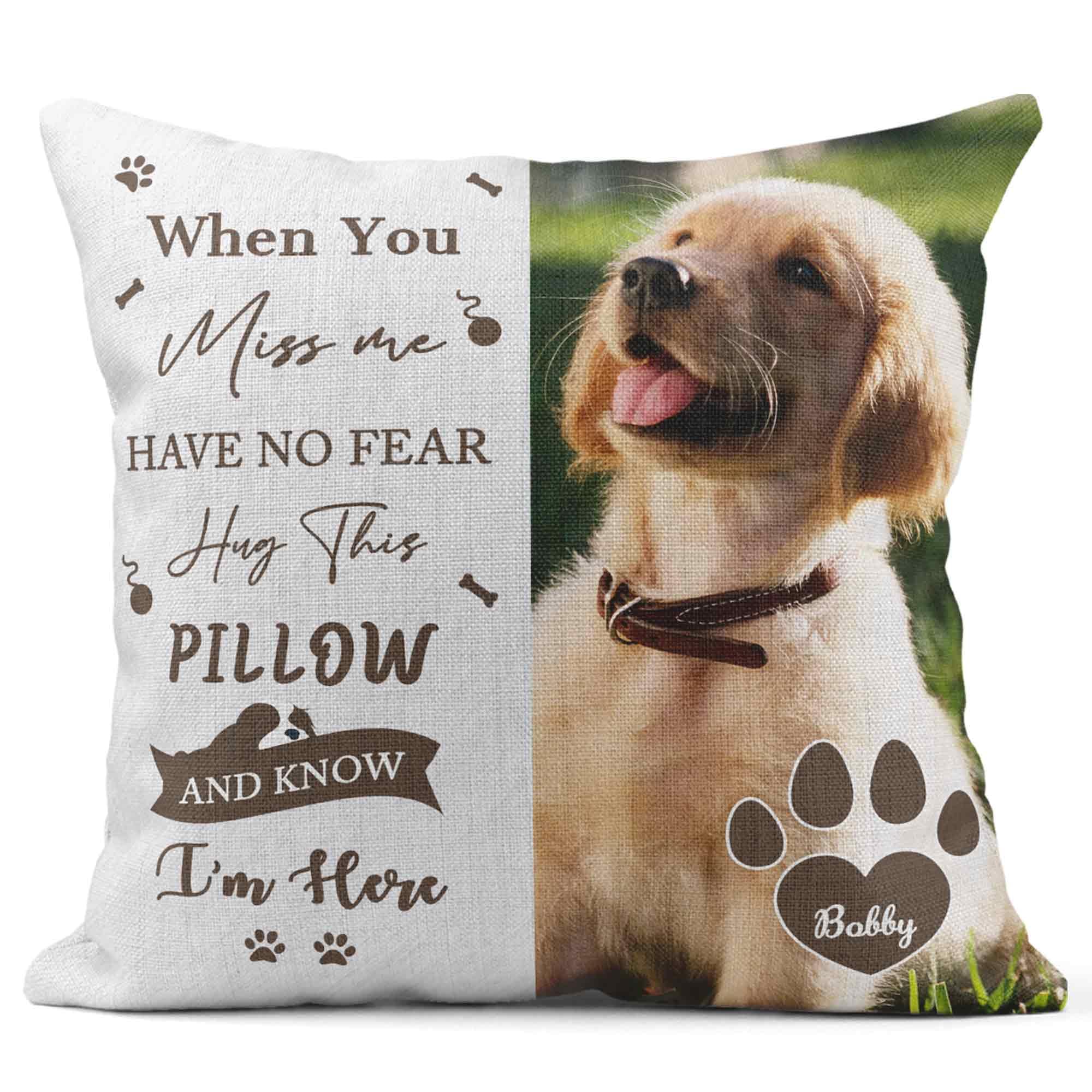 Print Maniacs Personalised Pet Memorial Cushion – Custom Photo & Name, Pet Loss Remembrance Pillow – Pet Tribute Keepsake Gifts - Cat, Dog, Pet