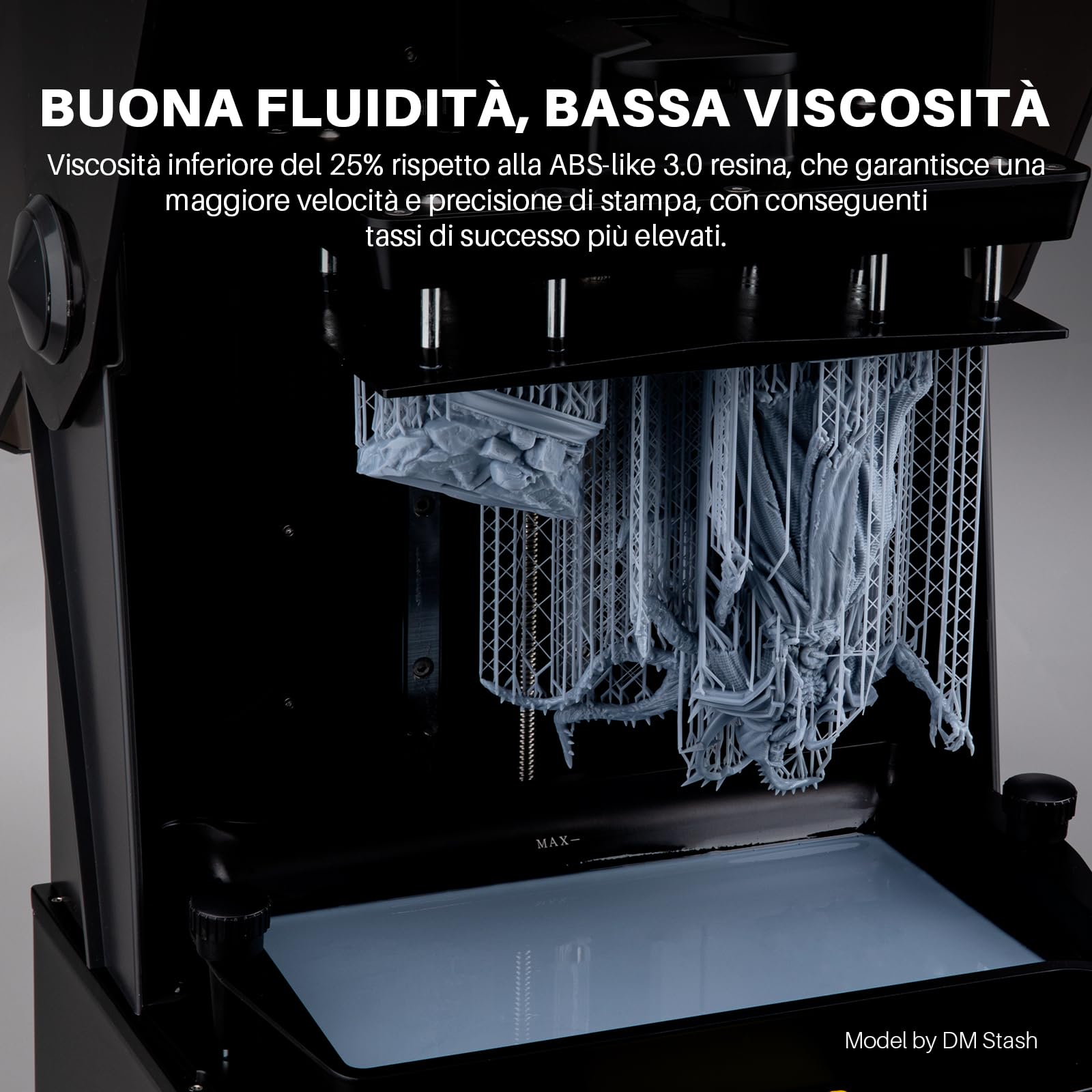 ELEGOO ABS-Like Resina 3.0+, Resina Fotopolimerica Aggiornata per Stampanti 3D, Maggiore Resistenza al Calore, Polimerizzazione Rapida e Alta Precisione, Non Fragile, Grigio 1000g