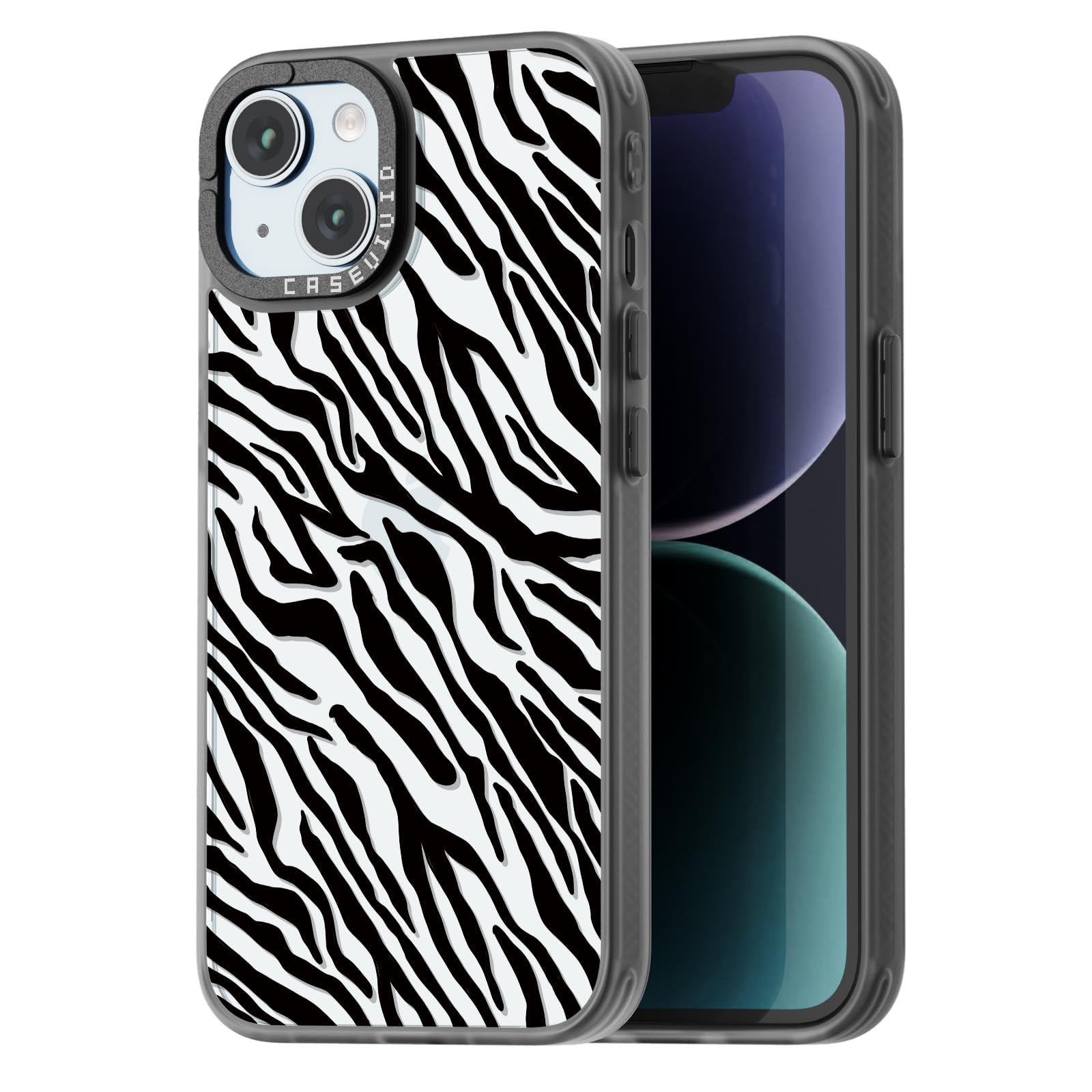 Coque iPhone 15 zèbre noir et blanc mignonne et durable 6,1" - 8