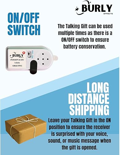 Miniatura 4 de Grabación personalizada de felicitación de regalo  Dispositivo de sonido activado por luz  Graba hasta 60 segundos  Esconder en bolsa de regalo o