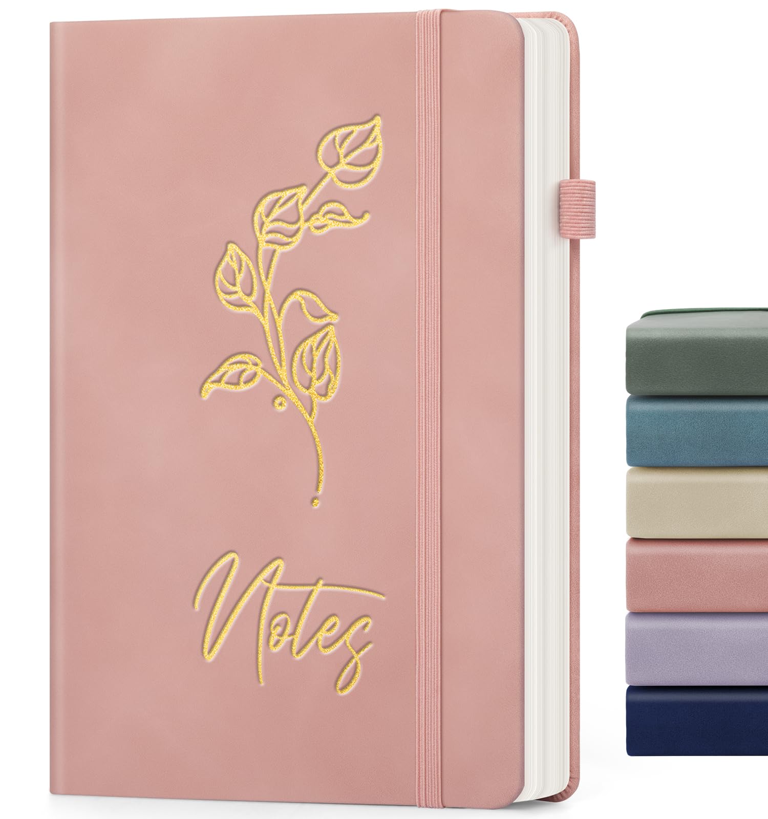 ALKALO Lined Journal Notebook for Women Men, A5 Hardcover Leather Journals for Writing, 200 Pages Thick Paper, Daily Journal Notebook for Work, School