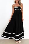 PRETTYGARDEN 2026 Robe de Maxi fluide d'été Casual sans manches Spaghetti Strap Ruffle robes longues de plage pour femme