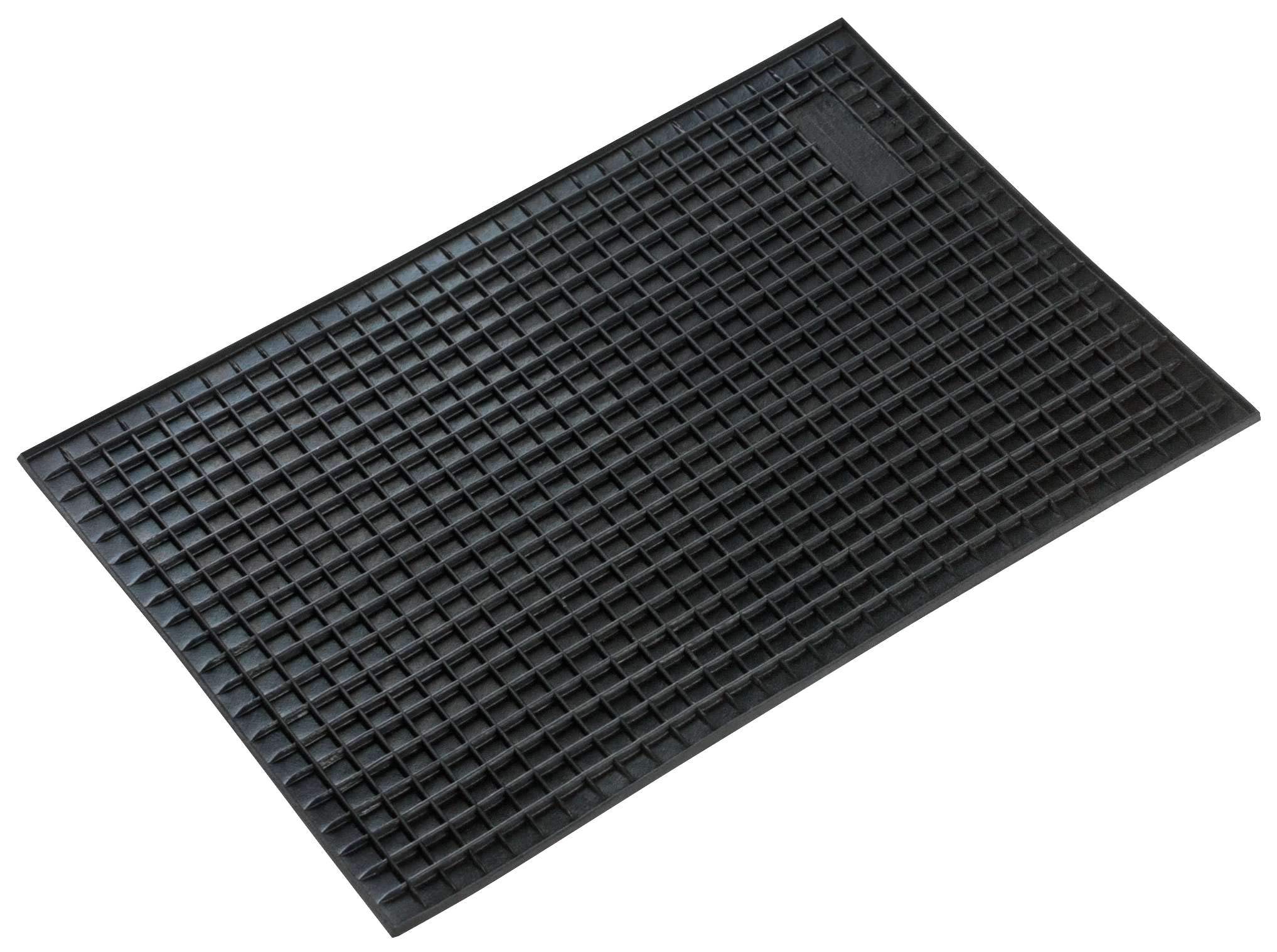WALSER Universal Car Rubber Mats Set EVO, tappetini antiscivolo 4 pezzi, tappetini tagliati su misura per auto nero 28038
