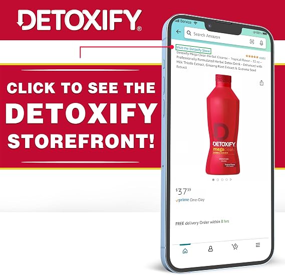 Detoxify Ready Clean Herbal Cleanse Tropical 16 oz Professionally Formulated Herbal Detox Drink Enhanced with Milk Thistle Seed Extract & Burdock Root Extract Plus Sticker.