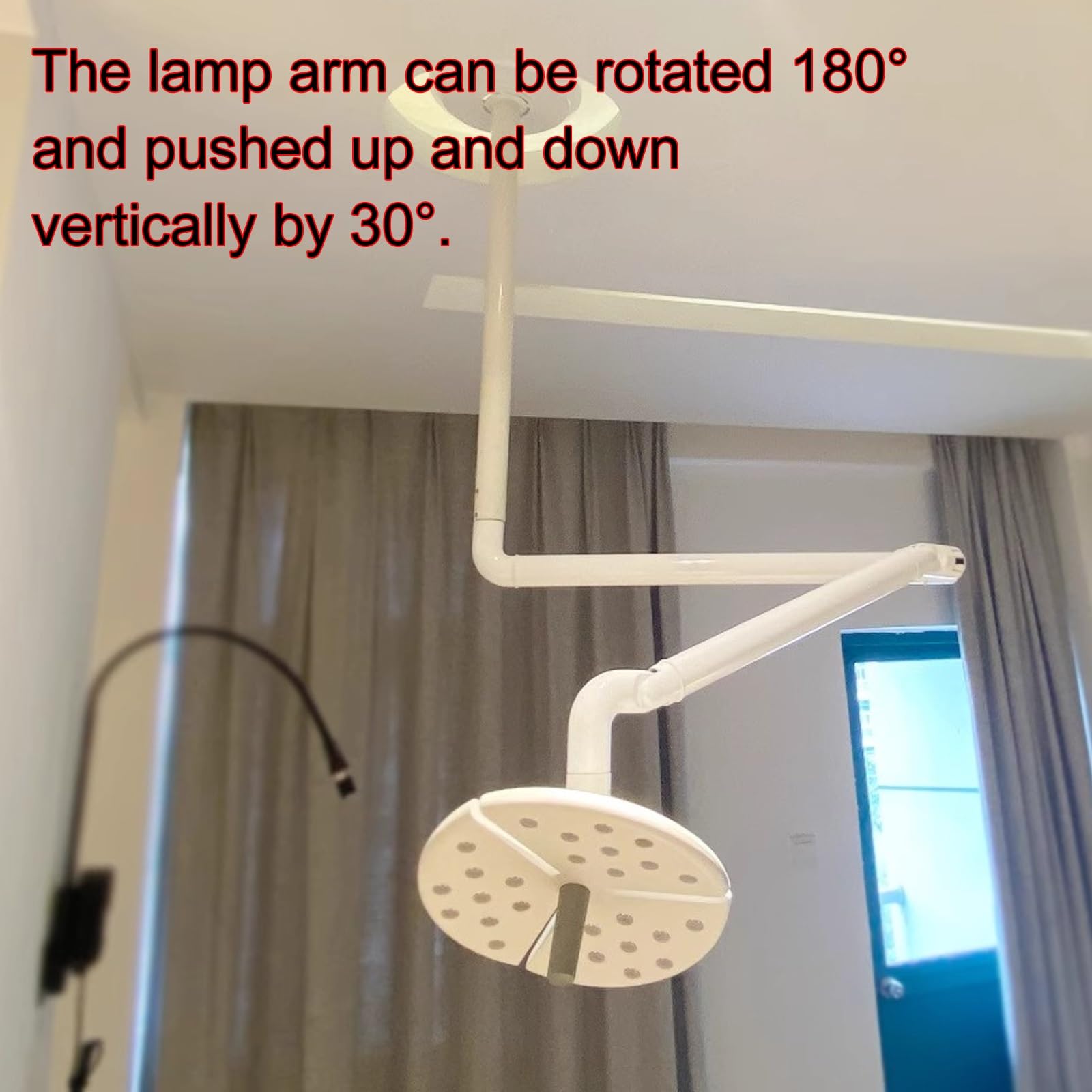 DONGXIAO Lampa do badań chirurgicznych, montowana na suficie lampa stomatologiczna, 50 W, lampa LED, bezcieniowa, do chirurgii kosmetycznej, ginekologii, zwierząt domowych, laryngologii
