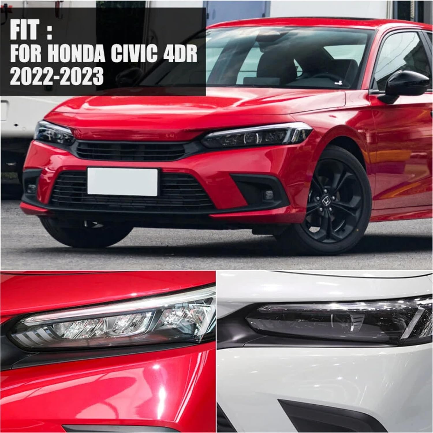Front Left and Right Headlight Eyelid Molding Trim Strip for Honda Civic 2022-2023#71207-T31-H01 71202-T31-H01