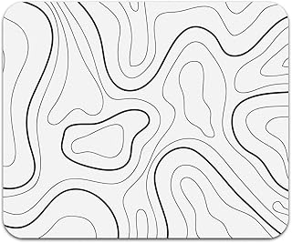 Audimi Topographic Contour Mouse Pad, Minimalist Topographic Map Mouse Pad for Laptop Wireless Mouse Home Office Travel, Home Office Work 9.5x7.9 Inch (24X20X0.3Cm)
