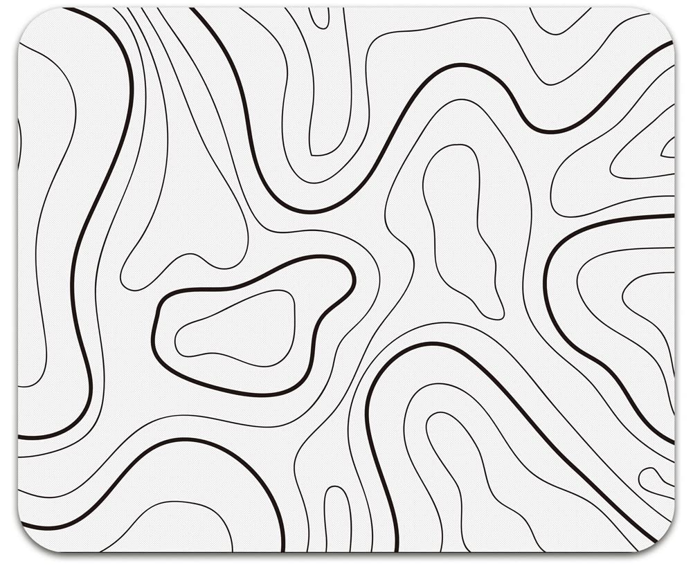 Audimi Topographic Contour Mouse Pad, Minimalist Topographic Map Mouse Pad for Laptop Wireless Mouse Home Office Travel, Home Office Work 9.5x7.9 Inch (24X20X0.4Cm)