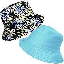 TOSKATOK®Anti UV UPF 50+ Bob été Unisexe Hommes Femmes Feuille de Palmier Tropical Coton