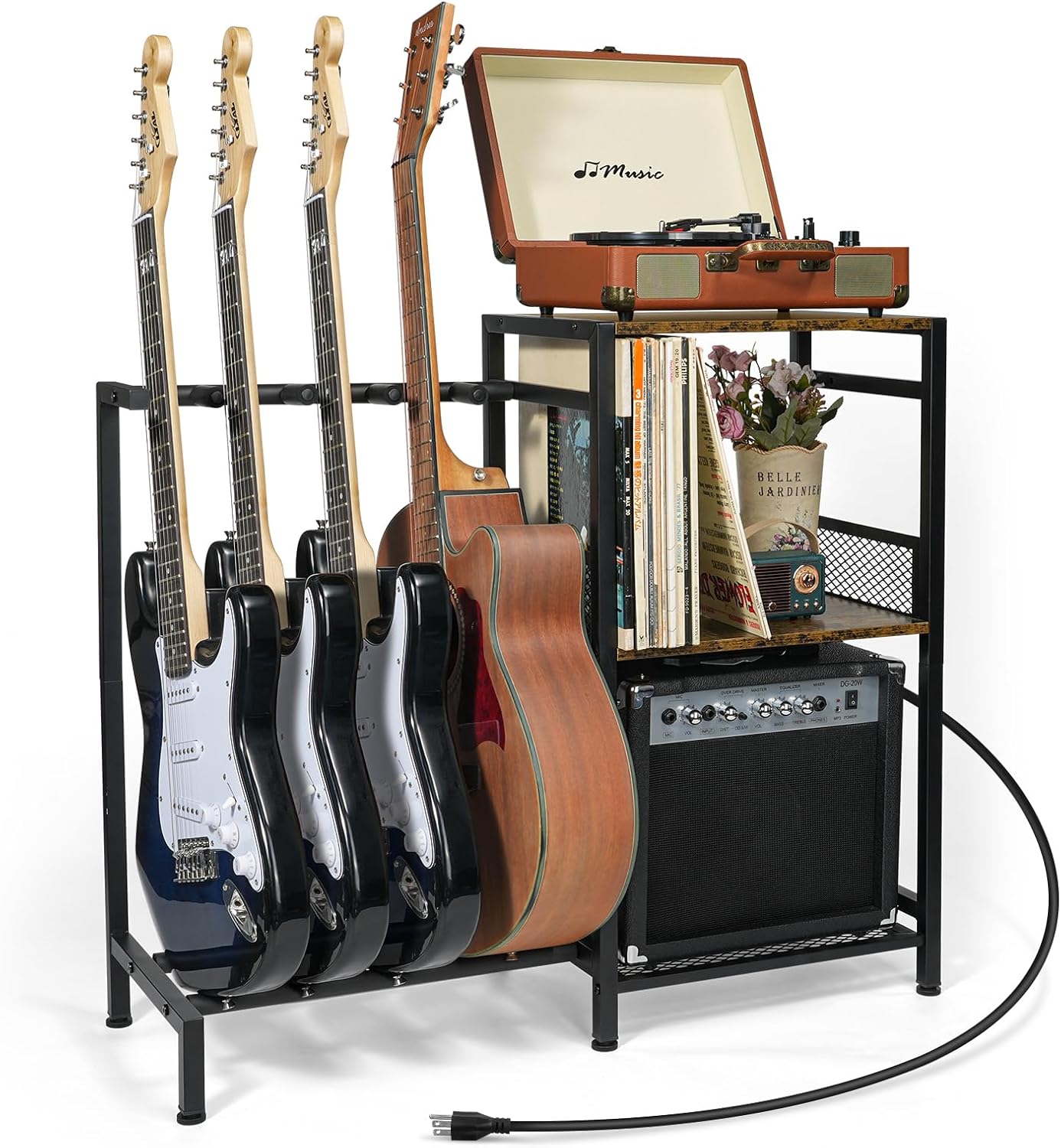 ikkle Guitar Stand Floor Guitar Rack for 4 Multiple Guitars