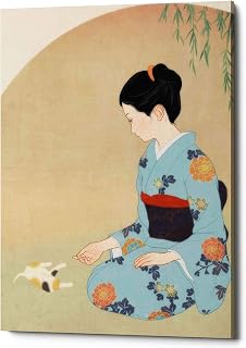 Epic Graffiti 'Cat And Woman' by Sai Tamiya, Canvas Wall Art, 12"x16"