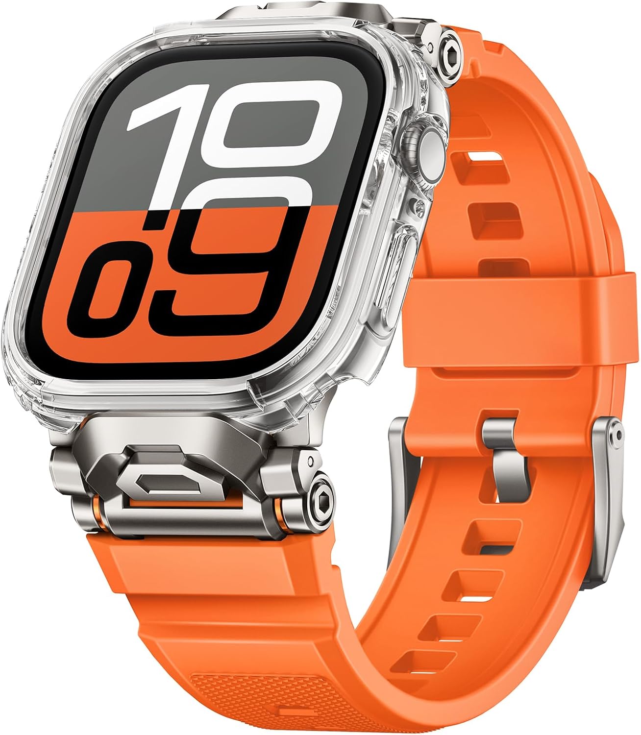 Rugged Bands Compatible for Apple Watch Ultra 3/Ultra 2/Ultra Band 49mm 46mm 45mm 44mm 42mm, Silicone Sport Strap with Durable Stainless Steel Connector for iWatch Series 11 10 9 8 7 6 5 4 3 SE Ultra