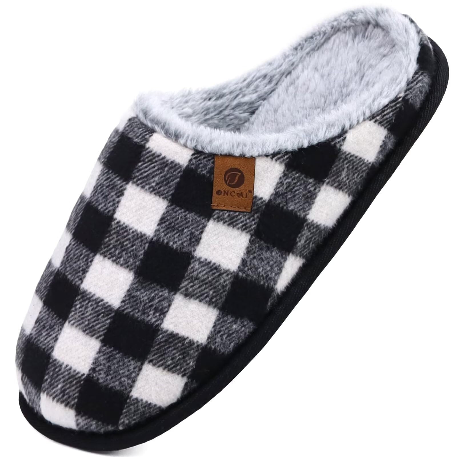 ONCAI Pantofole da Uomo Invernali, Comoda Memory Foam Calde Scarpe da Casa in Lana Con Suola Antiscivolo Taglia 40-49 EU