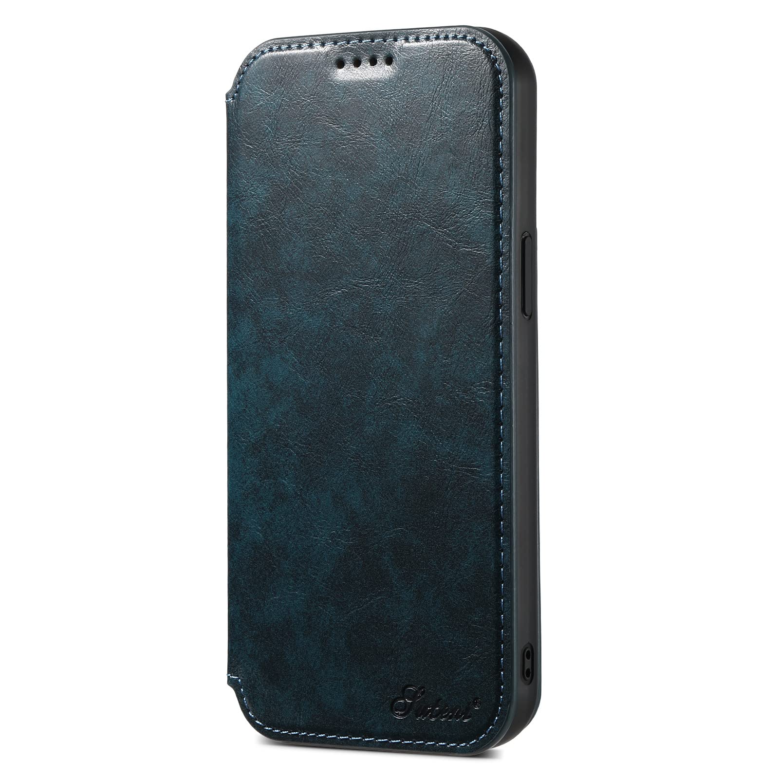 Custodia in pelle per iPhone 16 Pro Max/16 Pro/16 Plus/16, ultra sottile, a portafoglio, con chiusura magnetica, con supporto per carte di credito, supporto per ricarica wireless magnetica