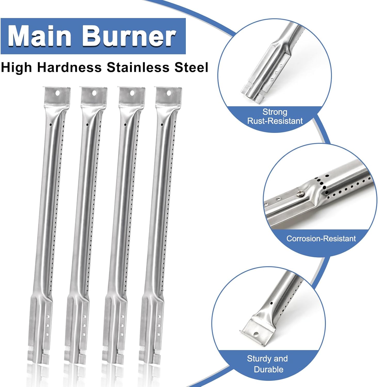 Adviace Grill Replacement Parts for Charbroil 463420508 463420509 463420507 Grill, Grill Grates & Burner & Igniter & Heat Shield & Carryover Tubes for Char-Broil