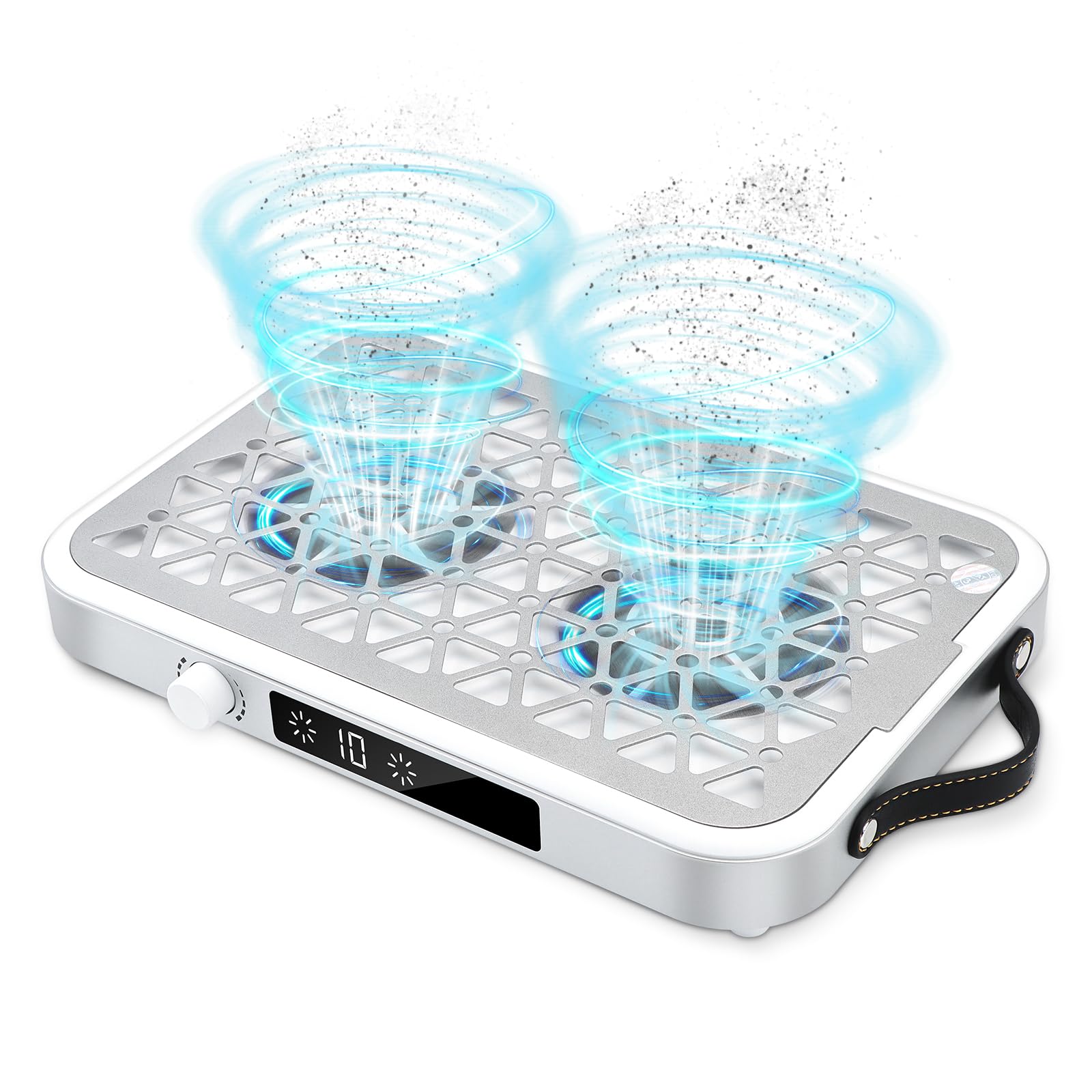 EBANKU Aspiratore di Polvere per Unghie 48W, Portatile 8400 PRM Aspirapolvere Unghie Professionale Bianco, 10 Velocità, Filtri Monouso (30 Pezzi), Aspirapolvere per salone e casa, Nail Dust Collector