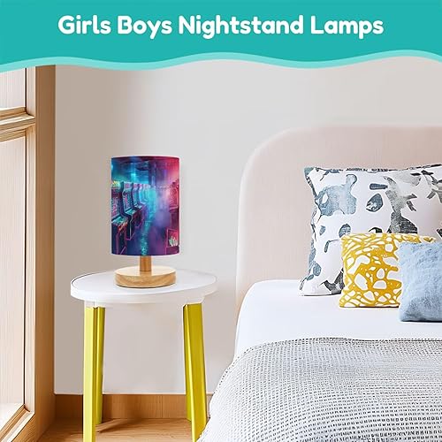 Miniatura 5 de Bedside Desk Lamps, Minimalist Neon Retro Arcade 80s Nightstand Lamps, Small Table Lamp for Nursery Girls Kids Bedroom Classroom Living Room Dorm