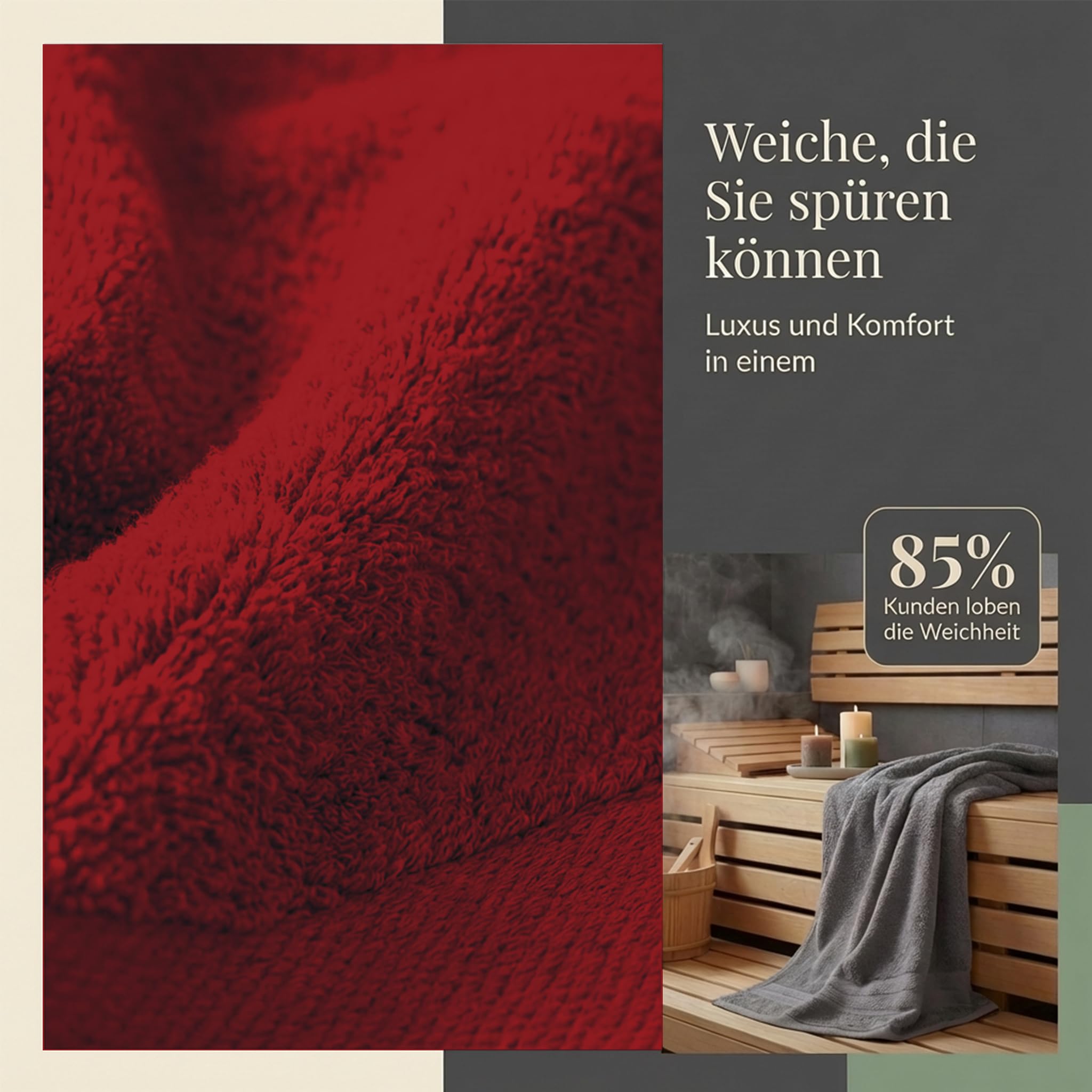Komfortec 2er Saunahandtuch Set 80x200 cm – Bild 6
