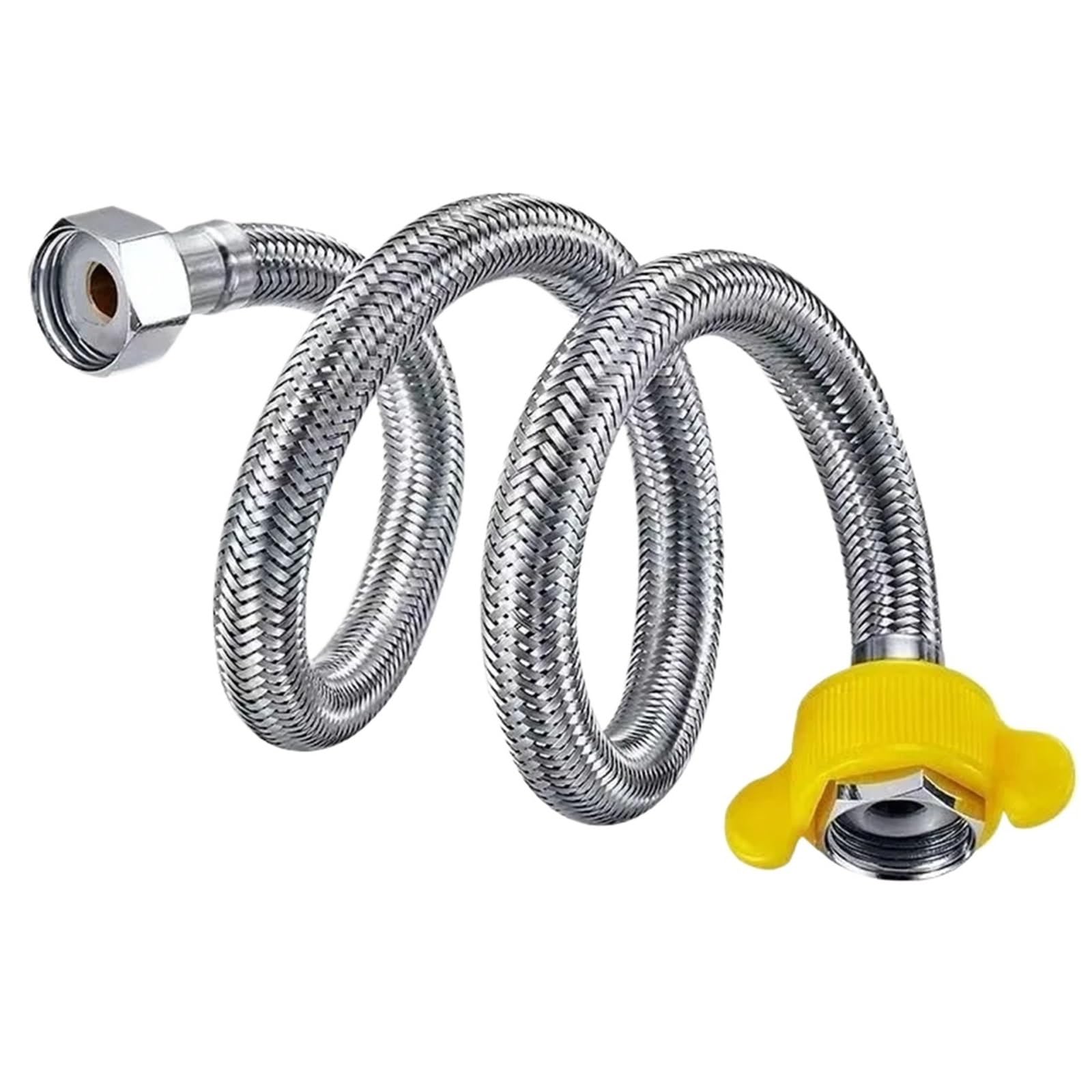 Raccords de robinetterie Tuyaux flexibles, Lot de 2 tuyaux d'alimentation en acier inoxydable for robinetterie, 1/2 pouce, 40 à 200 cm, for cuisine, salle de bain et toilettes.(200cm)