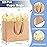 SHIPKEY 12 Pack Large Brown Gift Bags, 5 Senses Kraft Bags with Golden Tissue Paper, 12.5x4.5x11 Inches Paper Bags with Handles (32x11.5x28cm)