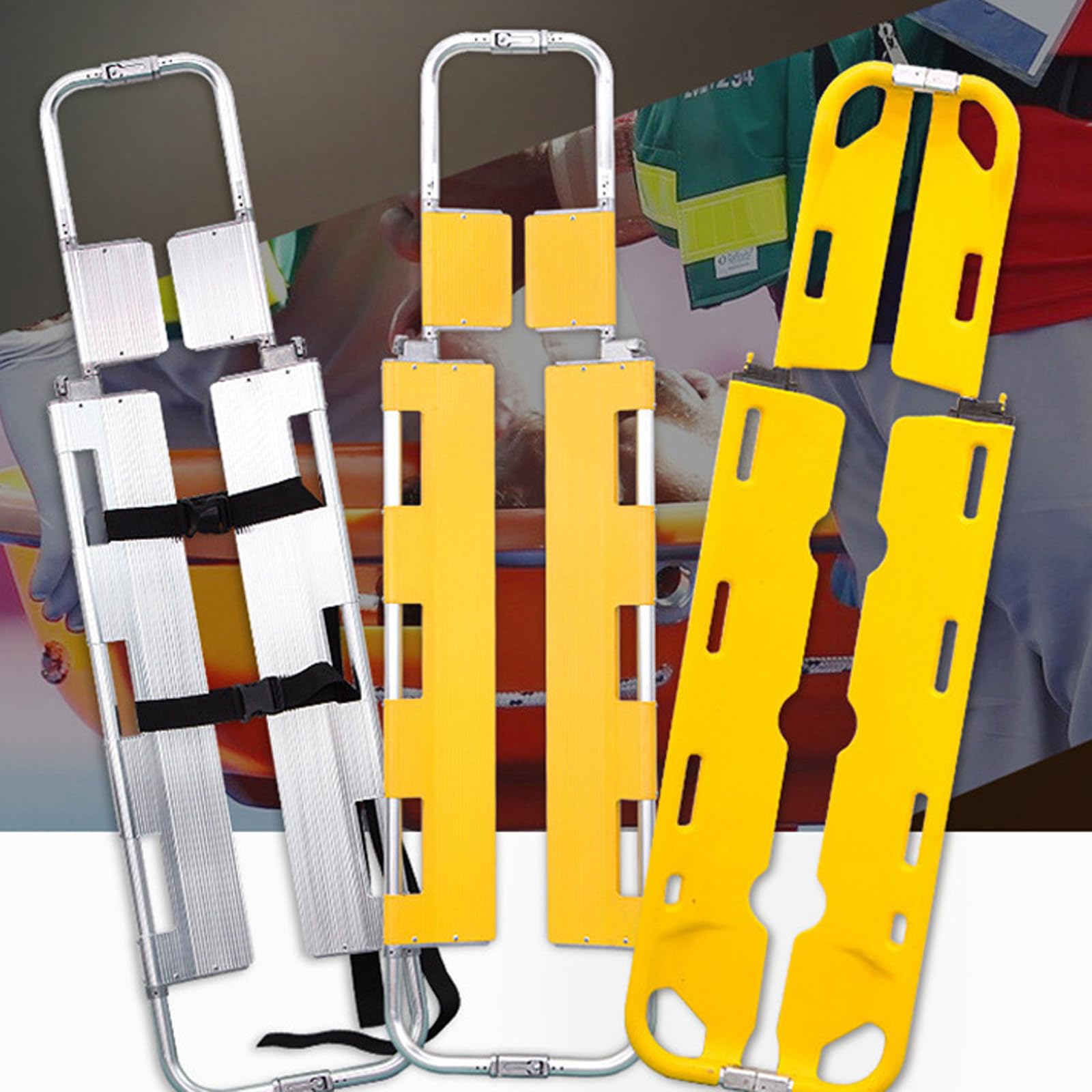 Przenośny aluminiowy napinacz, nosze ratunkowe z regulowaną długością, nośność 159 kg, paski bezpieczeństwa w zestawie