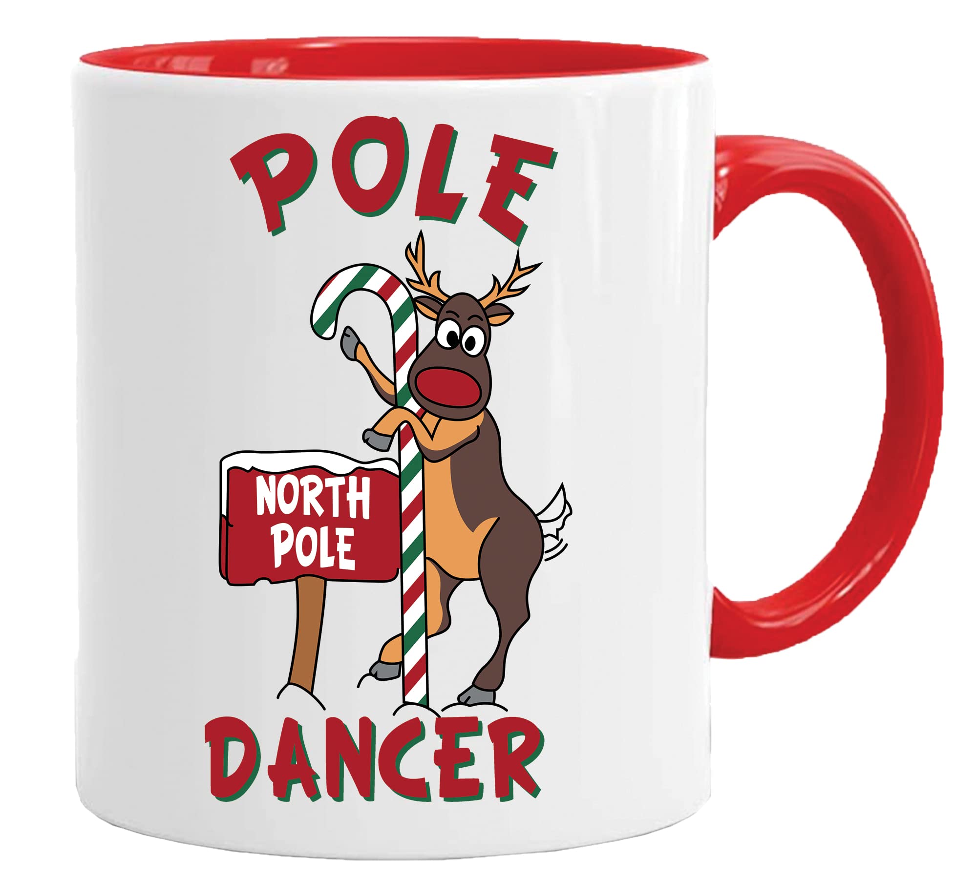 Acen Merchandise Women's Pole Dancer Christmas Mug | Reindeer Coffee Mug | Novelty Xmas Tea Latte Cappuccino Cups | Festive Design Mugs | Santa Chrismtas Mug | Secret Santa Gift | Gifts For | Secret Santa Gifts (Pole Dancer)