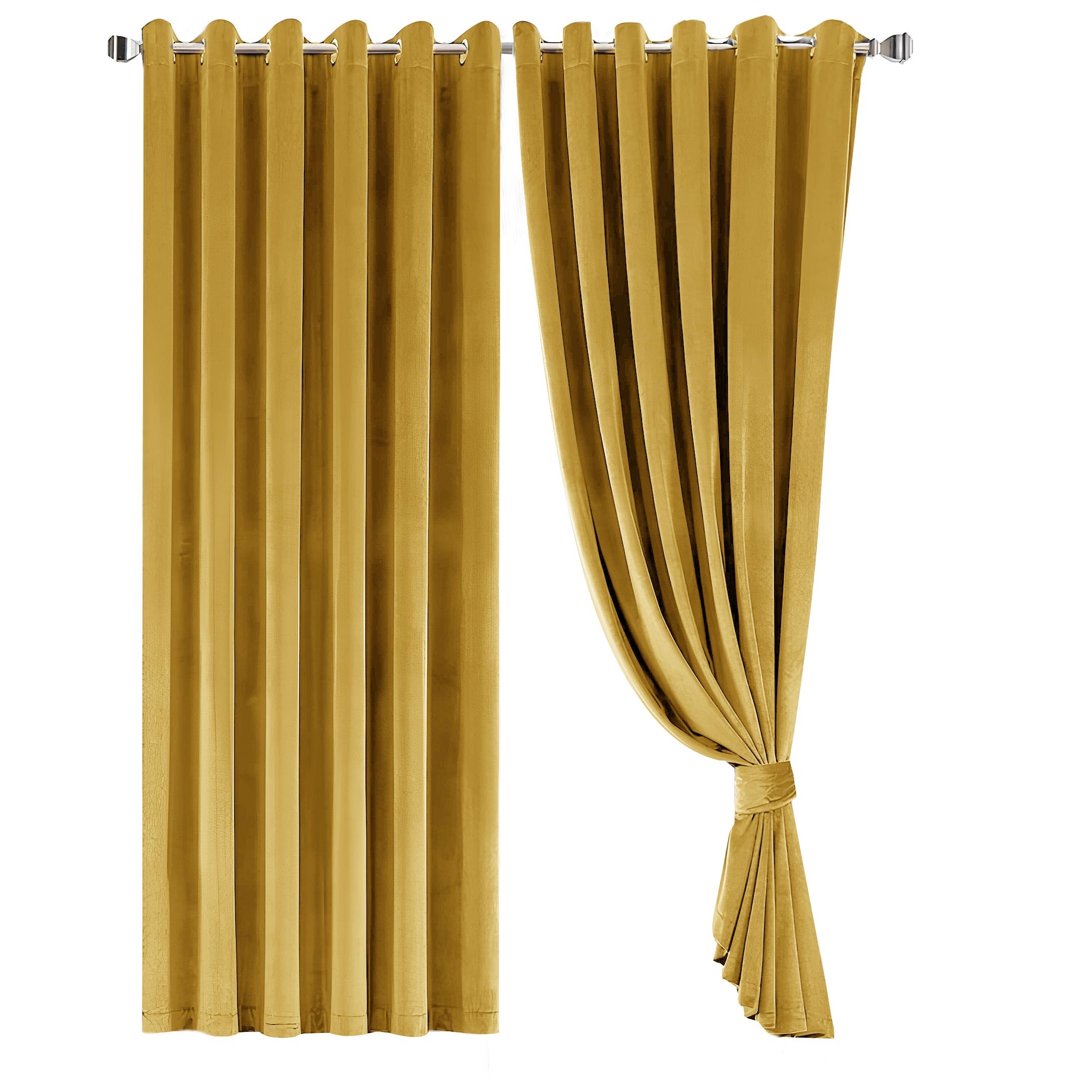 Opulent Dreams Crushed Velvet Curtains, Fully Lined & Room Darkening, Eyelet Ring Top for Bedroom & Living Room