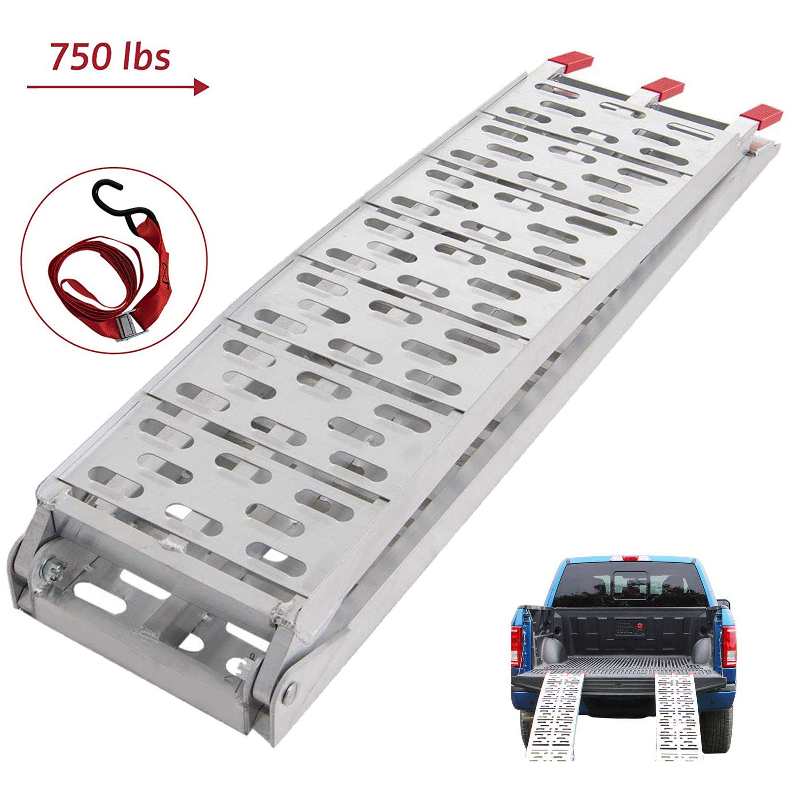 Buy SUNCOO 7.5ft Aluminum Loading Ramp ATV Ramps for Trucks 750 lbs