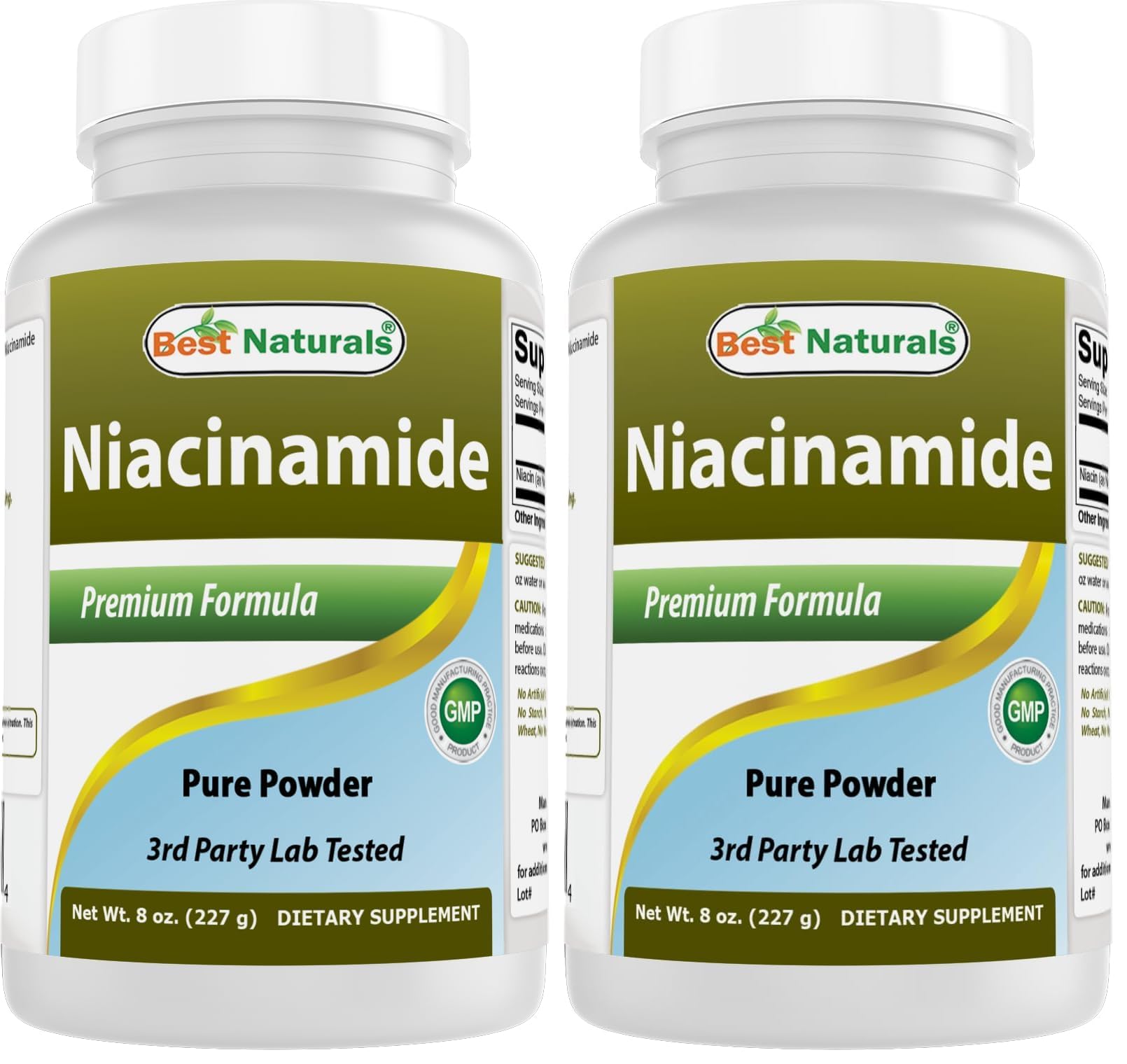 Best Naturals Niacinamide (Vitamin B3) Pure Powder 8 OZ (Pack of 2) 8 Ounce (Pack of 2)