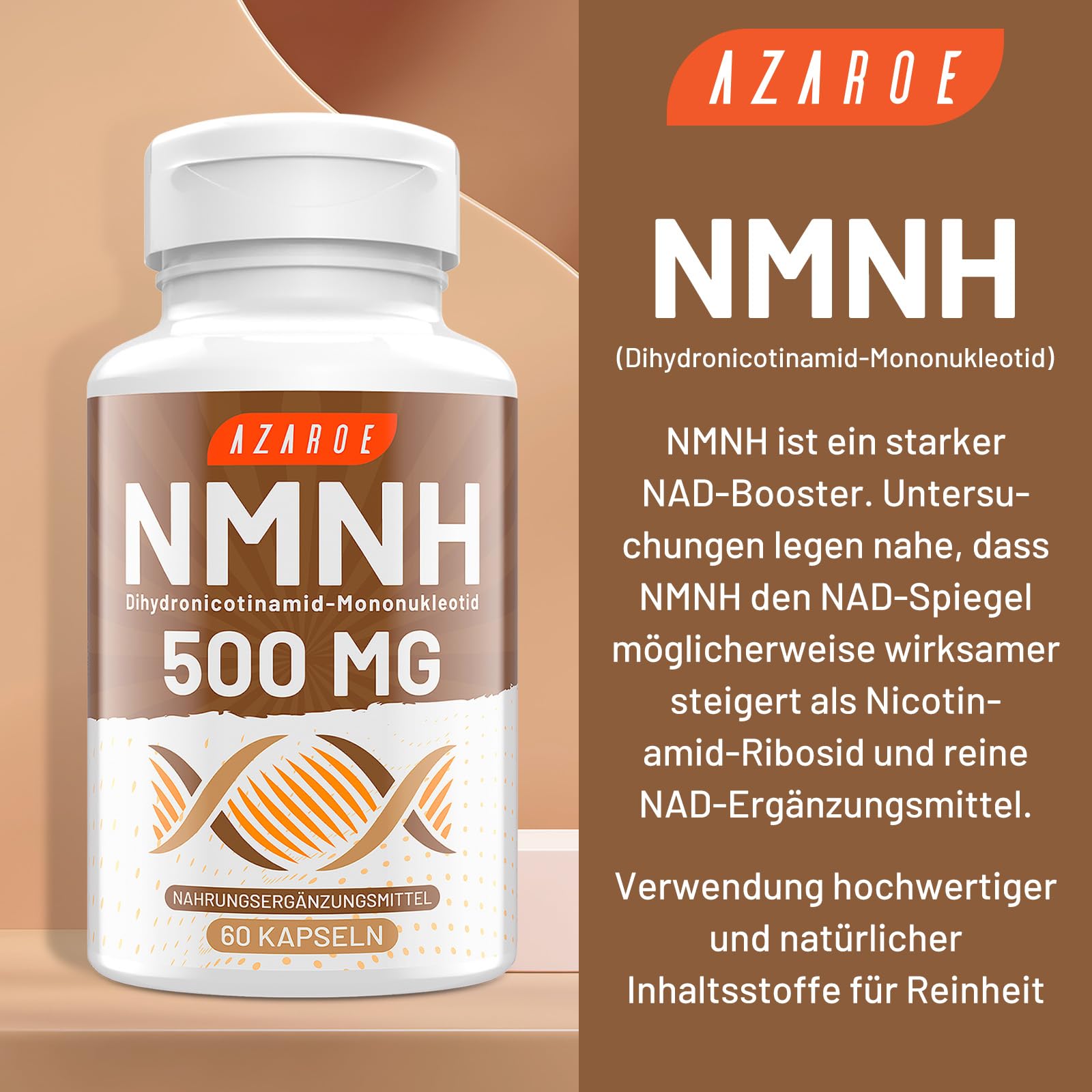 NAD-Kapseln Alternative 500mg, 60 kapseln – Ohne Zusätze, Praktische Einnahme, Vegan (60 stück (2er Pack)))