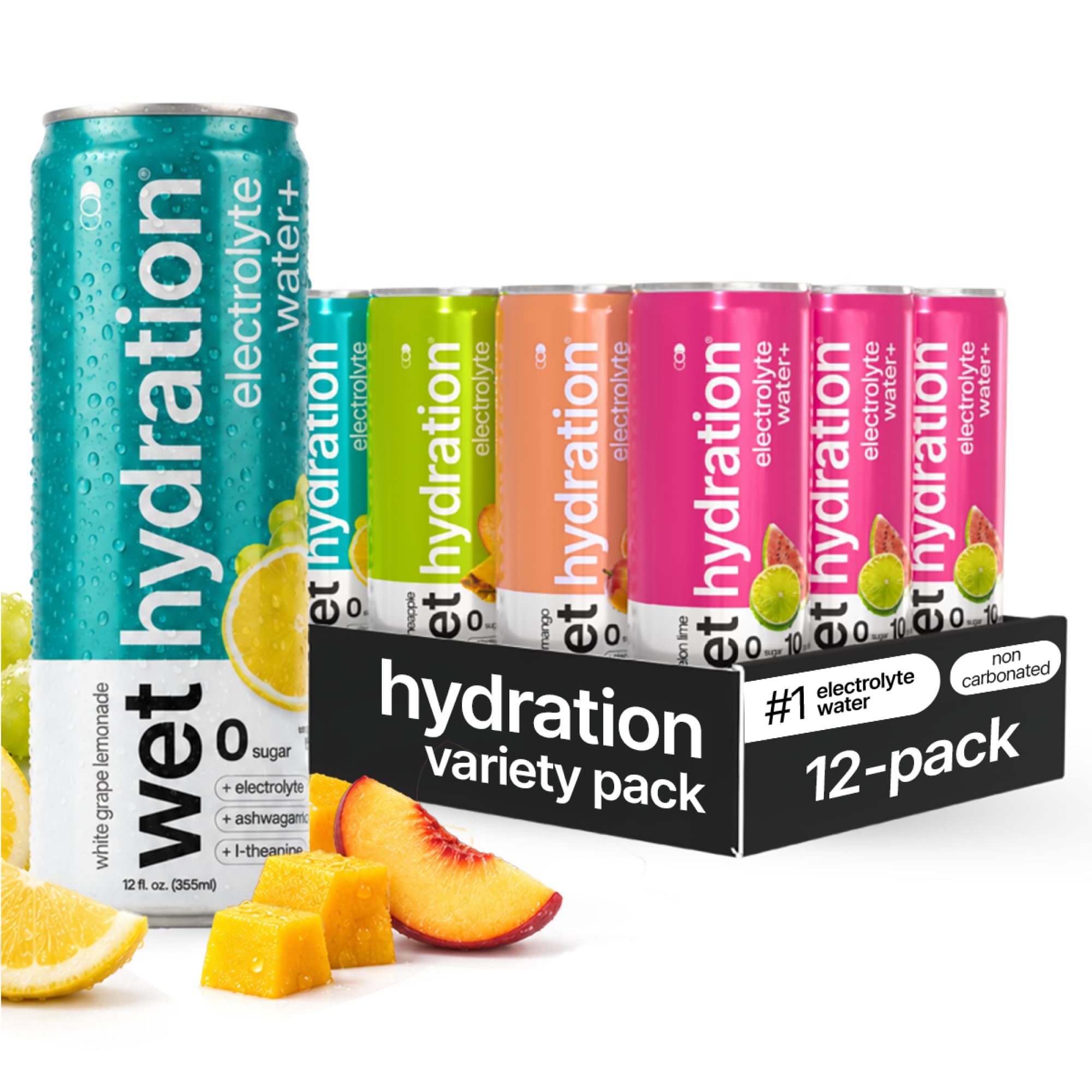 Amazon.com: Wet Hydration Electrolyte Water, Variety Pack, 12 oz