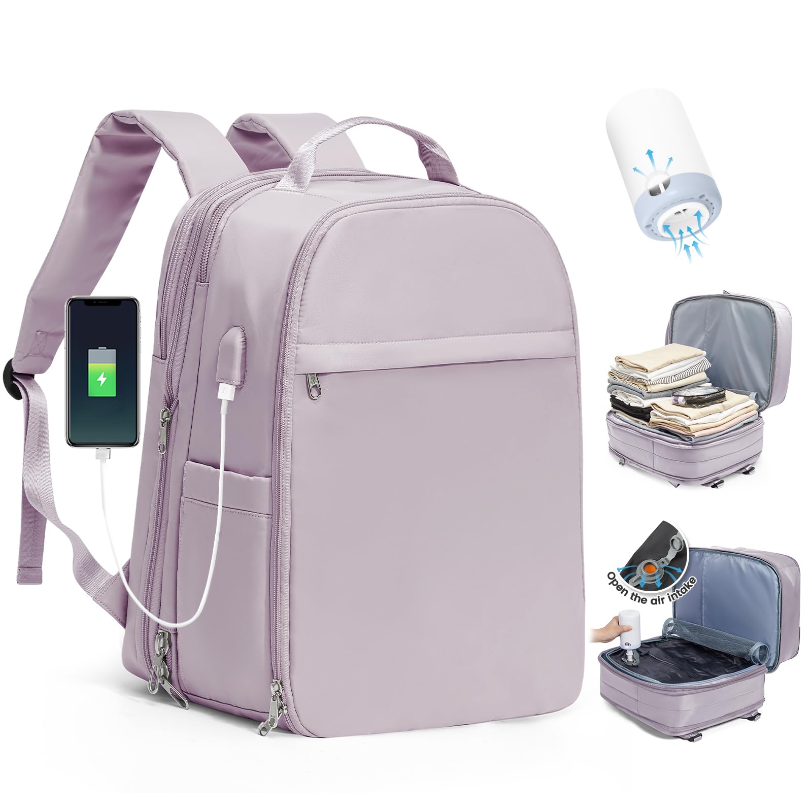 SZLX Zaino Ryanair 40x20x25 e 45x36x20 - Bagaglio a Mano Donna e Uomo, Borsa da Cabina Impermeabile per Laptop 14 Pollici, Zaino da Viaggio