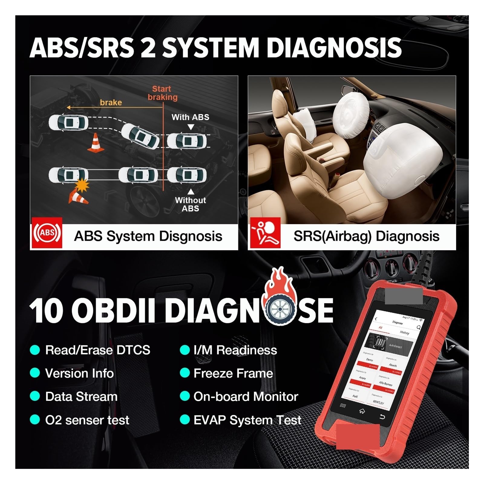 Codice di Errore Letto, Strumento diagnostico OBD2 X431 ABS SRS Scansione Diagnosi 5 Reset Servizi Scanner per la diagnostica dei guasti dell'auto