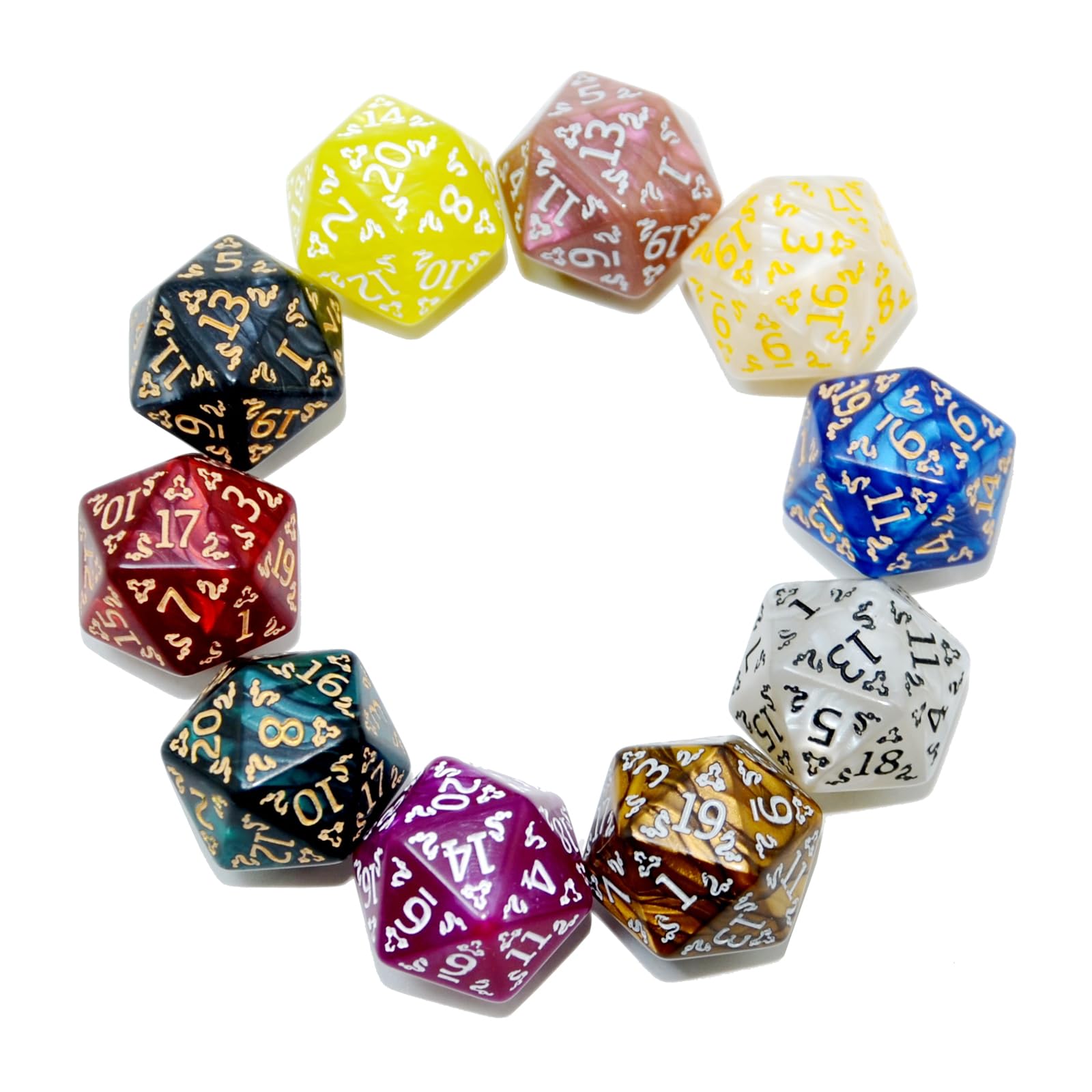 SmartDealsPro 10-Pack 20 Sided Dice D20 Polyhedral Dice for DND RPG MTG Table Game (Dragon Pattern) โ image 1
