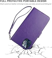 Vista 8 de Bocasal Funda tipo cartera desmontable para iPhone 13 Pro Max con bloqueo RFID, ranuras para tarjetas, soporte magnético de piel sintética de alta