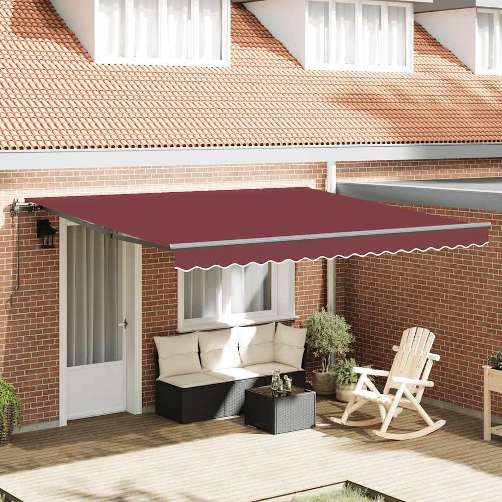 Store extérieur automatique motorisé 400x300 cm | Grand auvent rétractable bordeaux