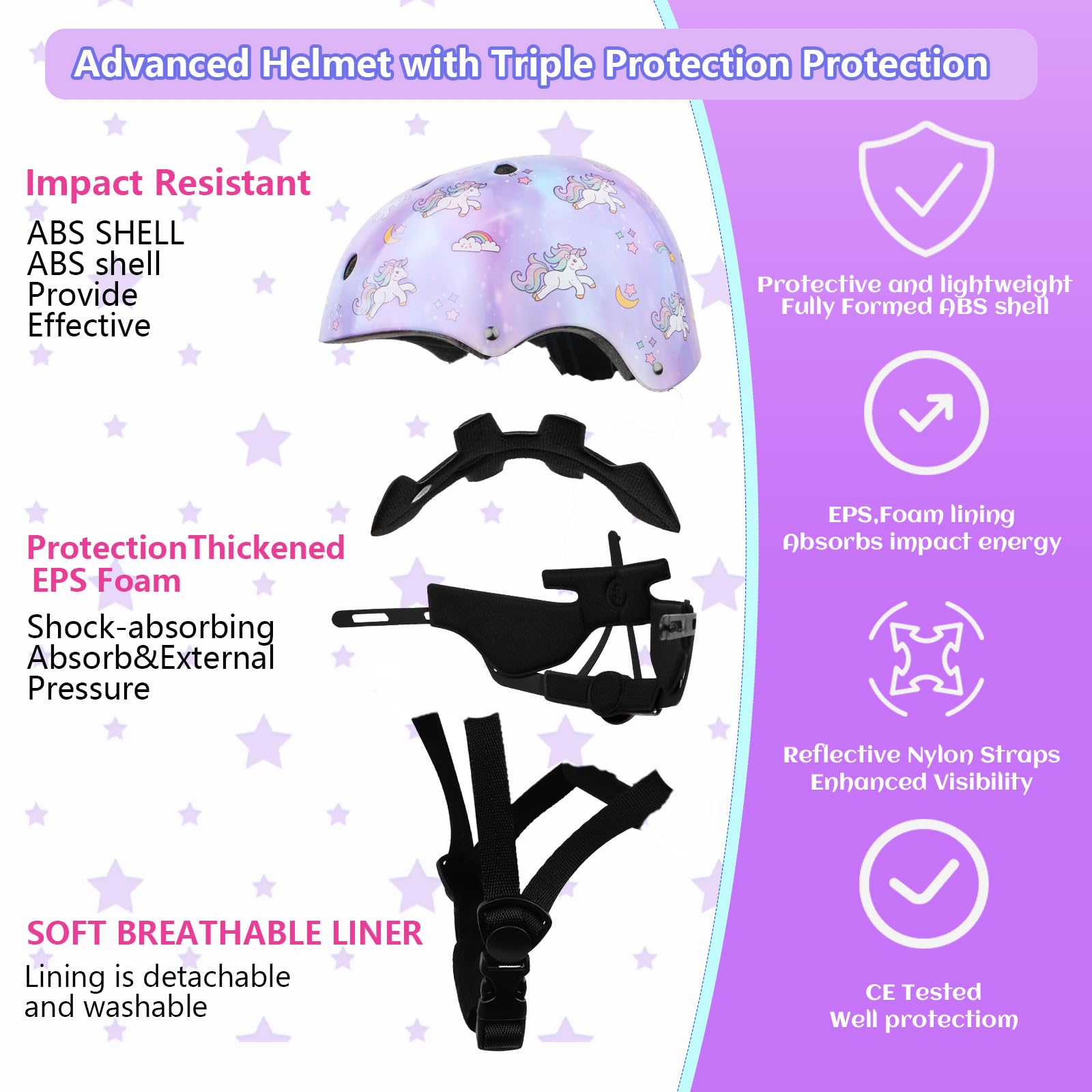 Casque de vélo réglable pour Enfants Filles Skate Protection
