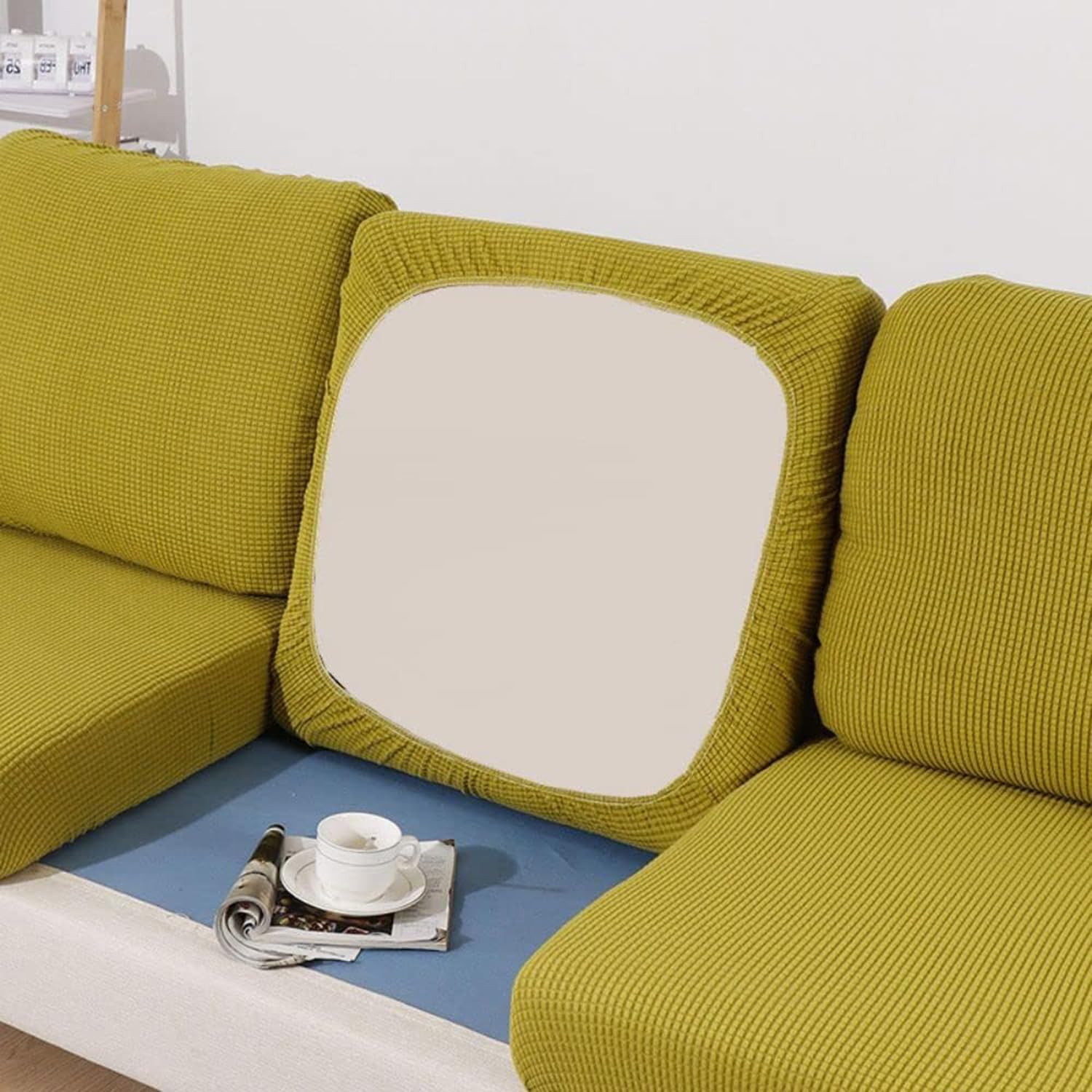 Elover Sofa Seat Cushion Cover-Highly Elastic Seat Cover，Living Room Sofa Seat Cover Furniture Cover Non-Slip and Soft, with Elastic Bottom — view 22