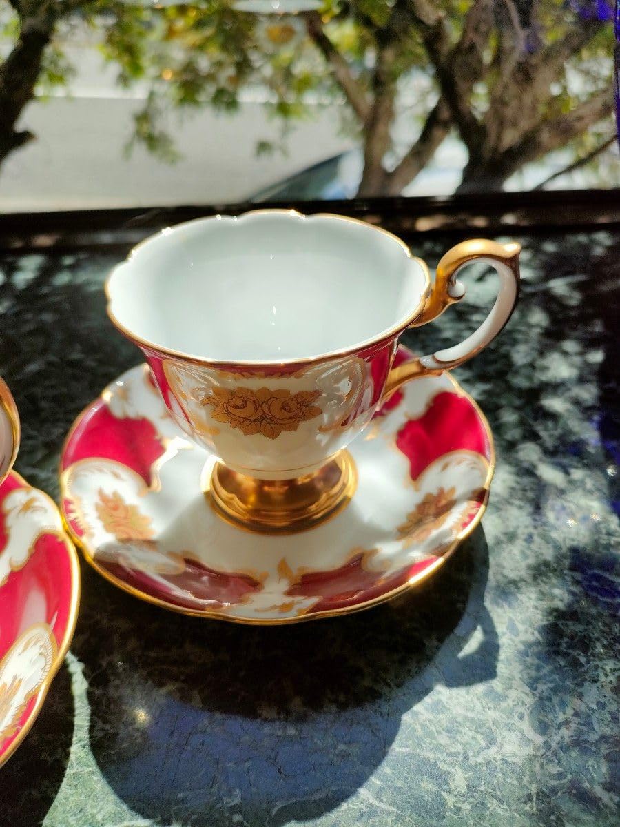 大倉陶園 マロン ローズ ティー カップ&ソーサー 薔薇 金彩 【公式通販】