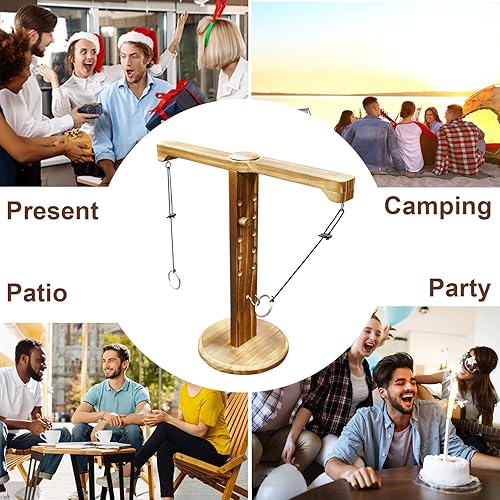 Miniatura 4 de Cogiol Juego de lanzamiento de anillos para adultos, divertidos juegos de ganchos y anillos con cuerda y ganchos para uso en interiores y