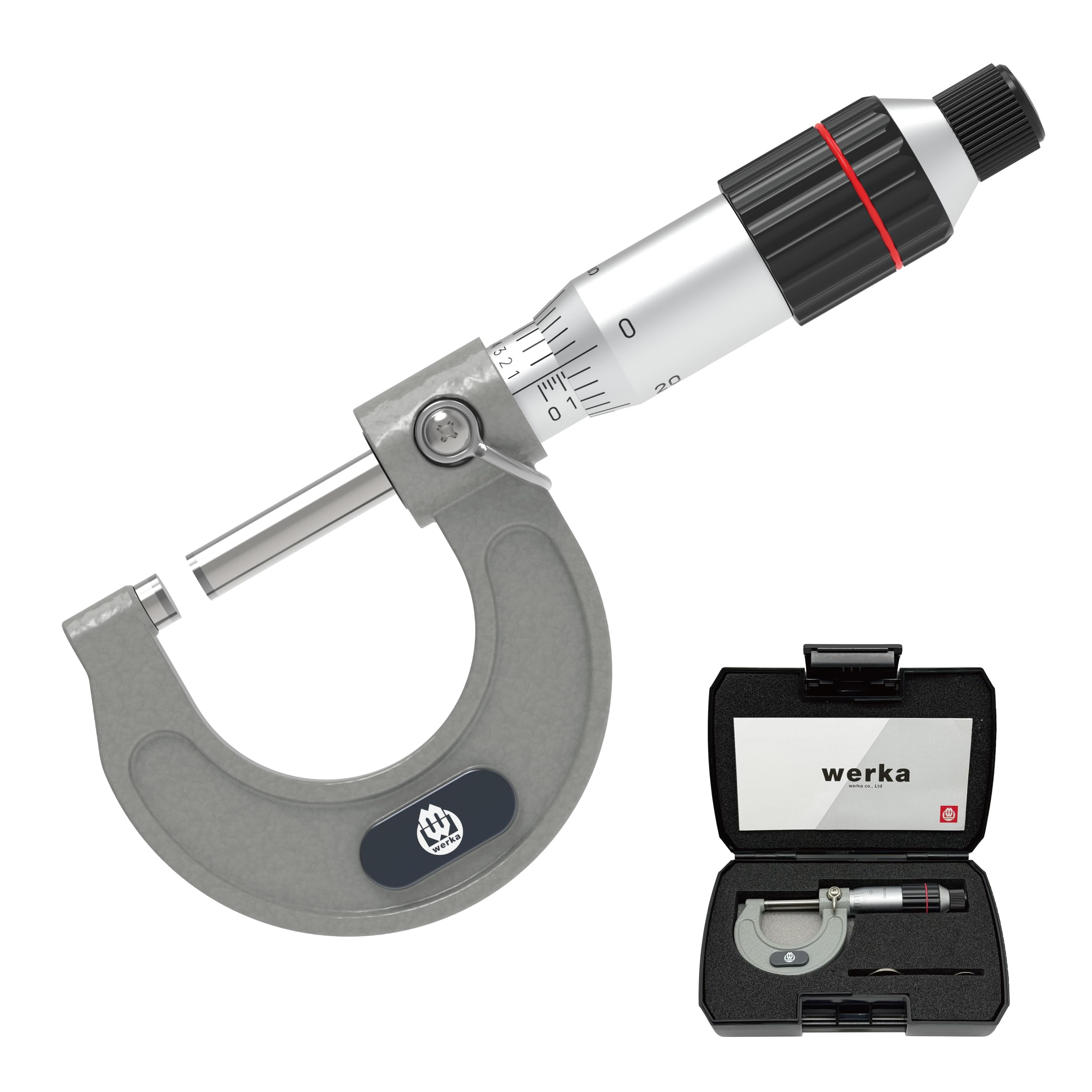 SOHNVWTGD Professional Micrometer, 0-1 Inch Range with 0.0001 Inch Graduations, Precision Measurement Tool with Ratchet Stop, Storage Case Included