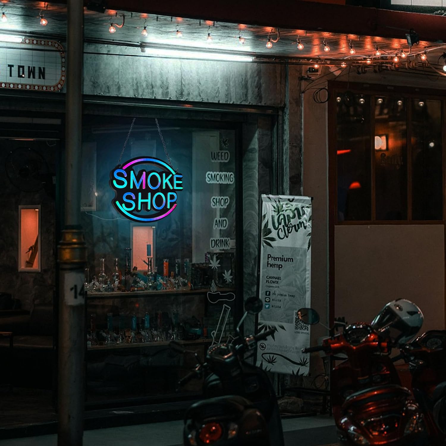 SMOKE SHOP LED Neon Sign for Business,16x12 inch Vape Smoke Shop Sign RGB Bright Led for Window Wall Door VapeSmoke Store