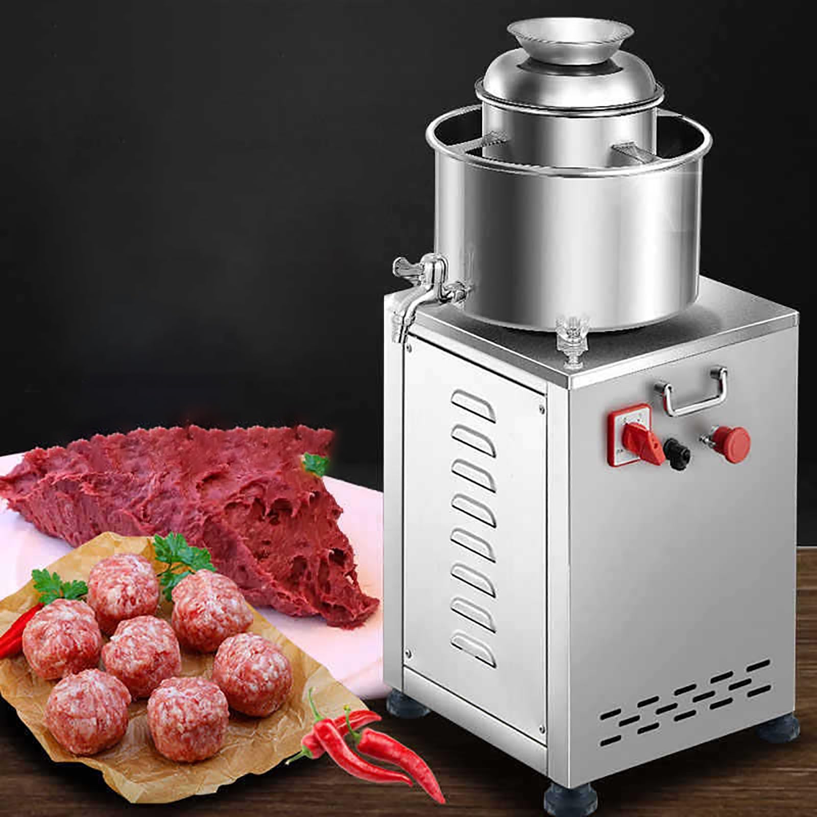 Elektryczna maszynka do mielenia mięsa 1,5 kW, komercyjna maszyna ze stali nierdzewnej do wieprzowiny, wołowiny, ryb, obciążenie robocze 1,5-3 kg, idealna do restauracji i przetwarzania żywności