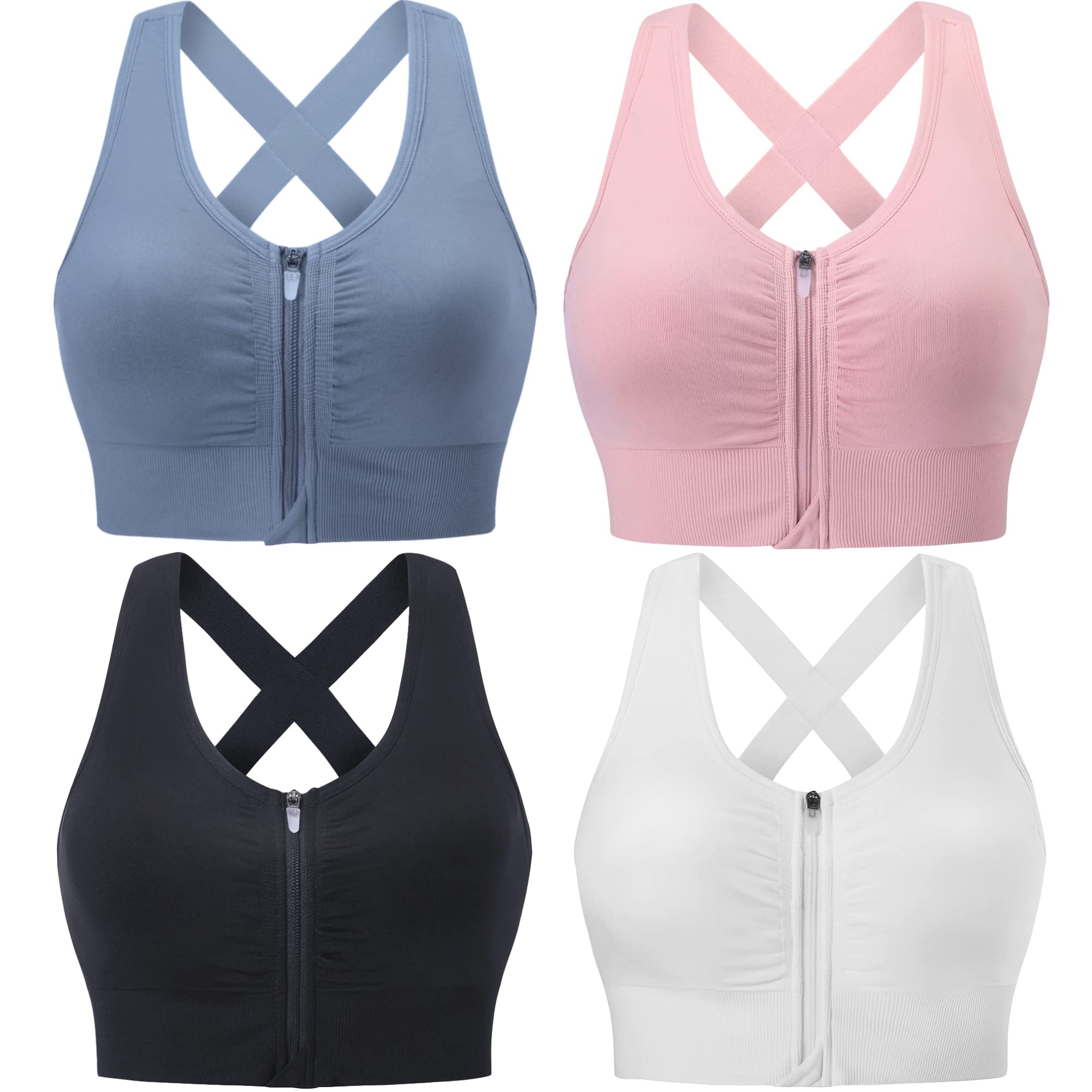 Evercute Zip Front Post-Surgery Bra Women's Wireless Sports - Sports Bras | Mubboo