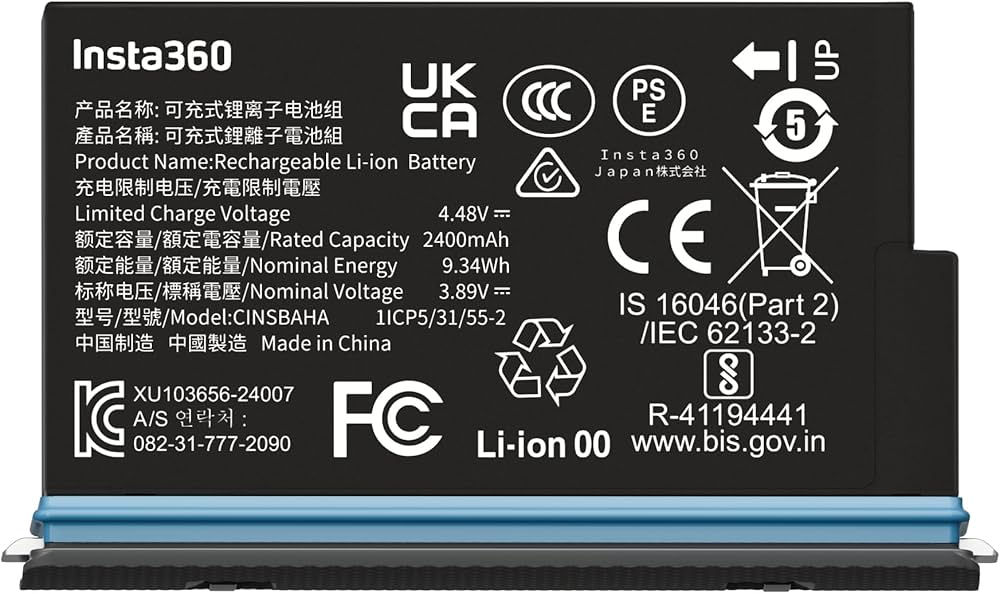 Amazon | Insta360 X5 バッテリー | ウェアラブルカメラ用アクセサリ 通販