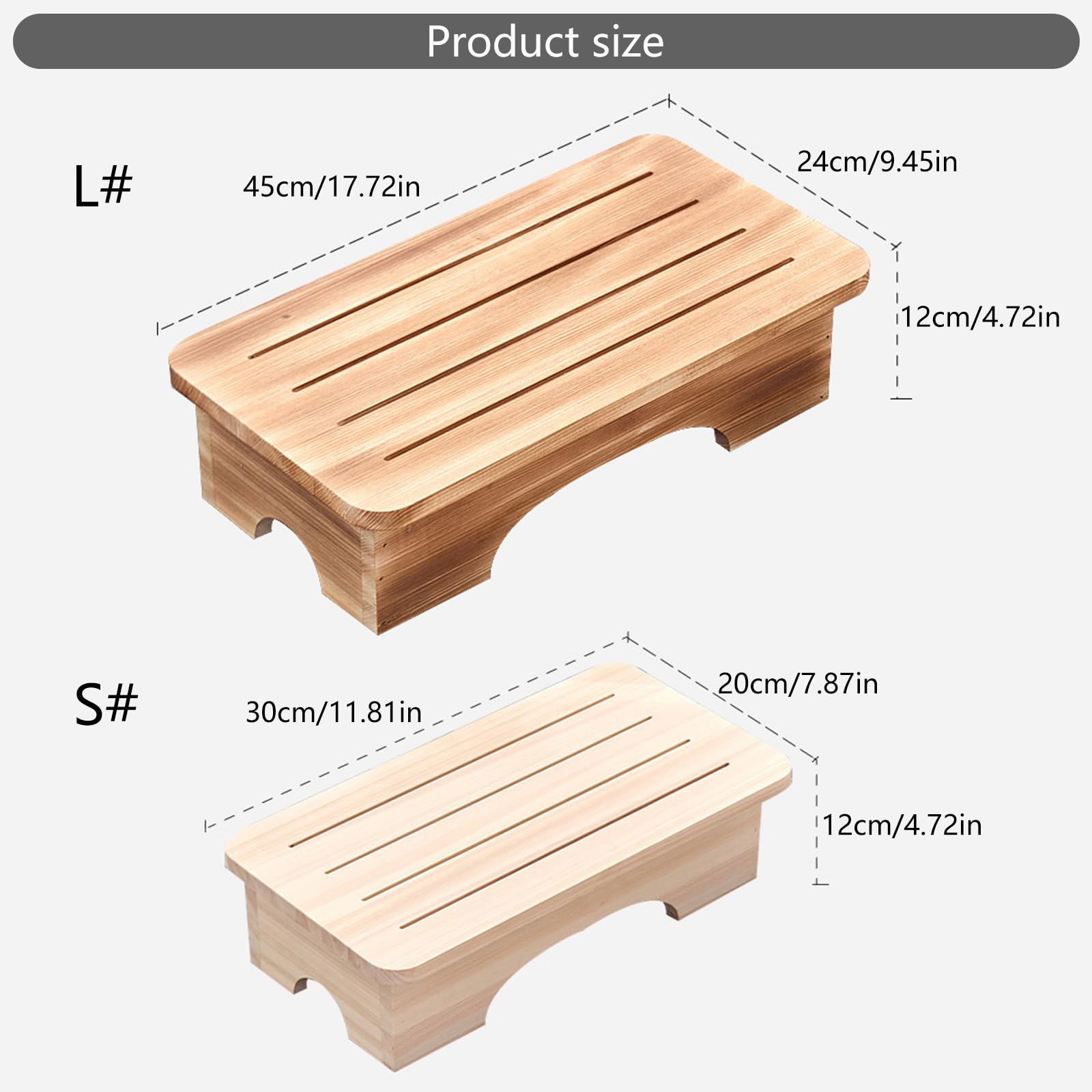 Taburete de madera maciza, estético, natural, para uso doméstico, multiusos, reposapiés, compacto, para sala de estar
